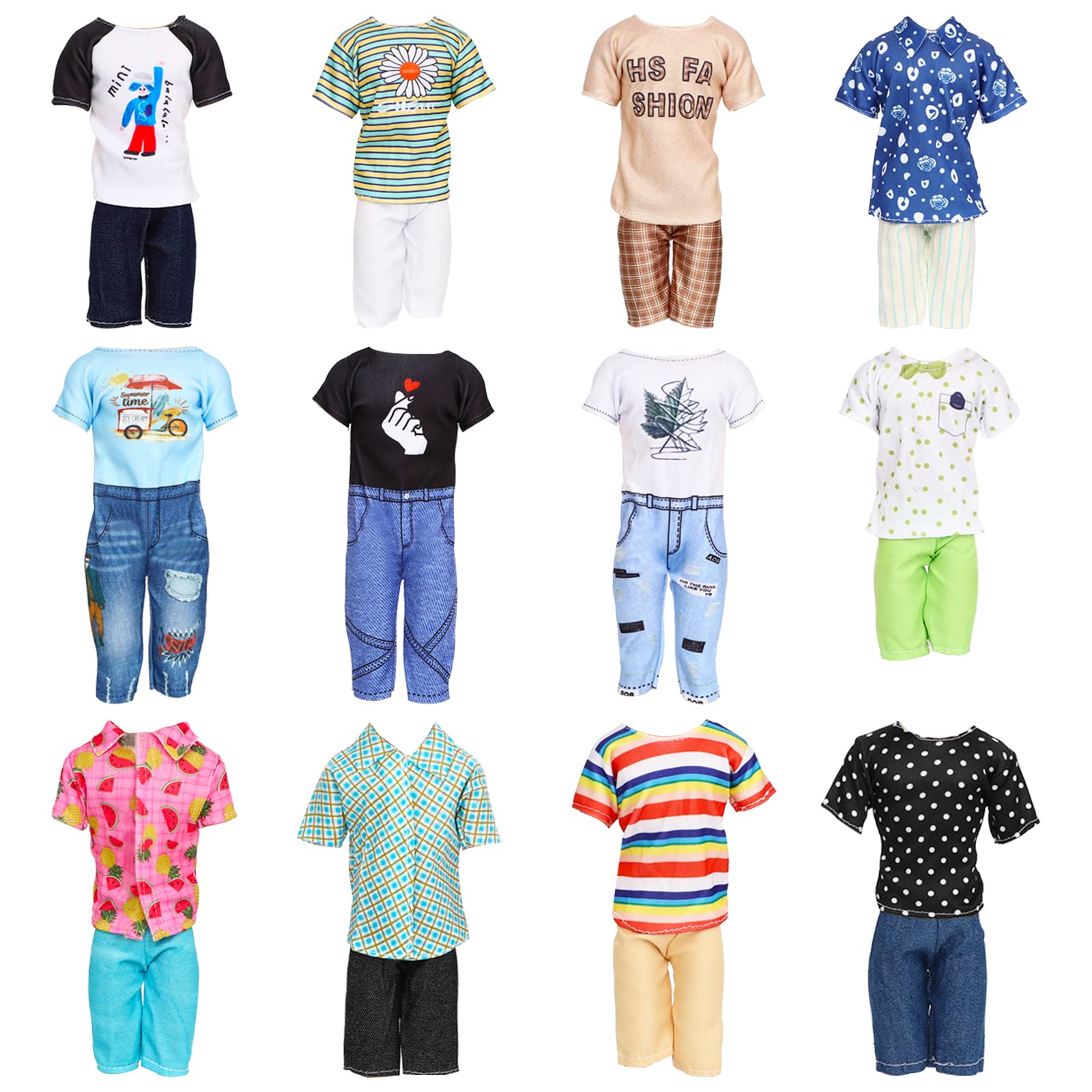 SOTOGO 29-Piece Doll Clothes & Accessories Set for 12-Inch Boy Dolls - 12 Outfits, Casual & Outdoor Clothes, 4 Pairs of Shoes - Perfect for Dress-Up Play, Doll Collectors & DIY Fashion Shows
