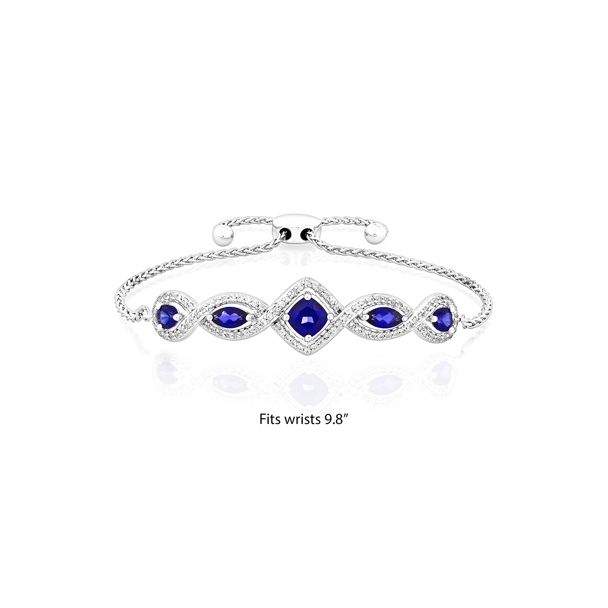 Premium .925 Sterling Silver Gemstone Bolo Bracelet - Adjustable 5” to 9.25” Tennis Style - Natural & Lab-Grown Stones (Amethyst, Topaz, Garnet) - Perfect for Casual Wear, Gifts & Special Occasions