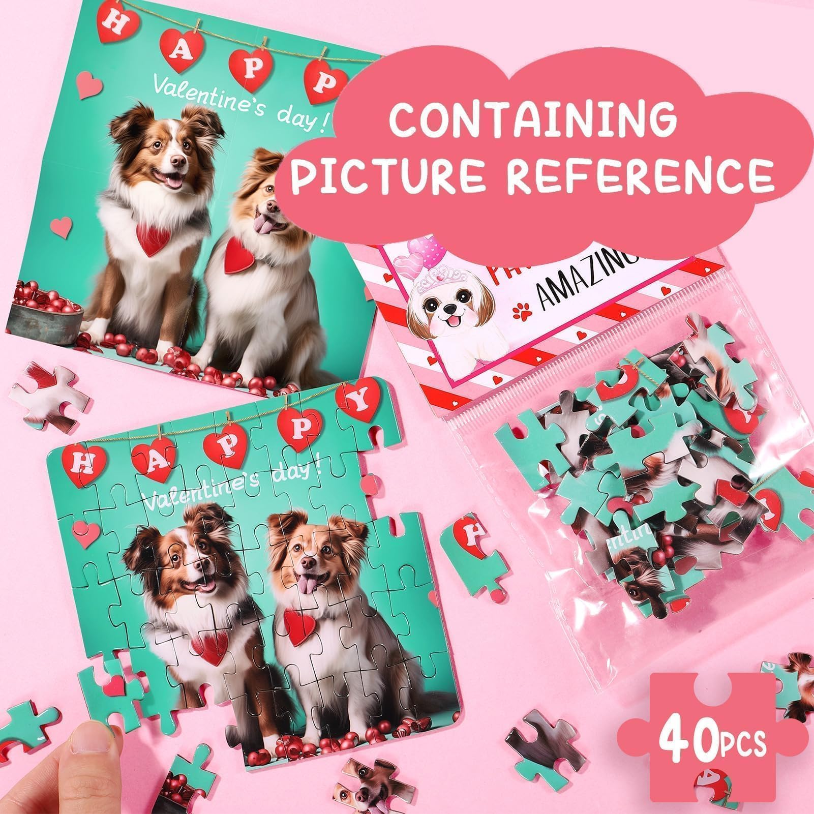 24PCS Cat & Dog Jigsaw Puzzle Toys - Easter Basket Stuffers for Kids & Toddlers, Easter Gifts for Boys & Girls, Prefilled Easter Egg Fillers, Party Favors & Goodie Bags - Perfect for Easter Celebrations, Birthday Parties & Classroom Activities