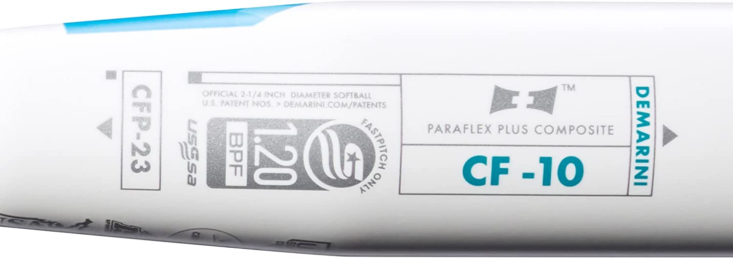 2023 DeMarini CF® Fastpitch Softball Bat - 2 Piece Composite Design, White/Blue - Perfect for Competitive Fastpitch Games & Training