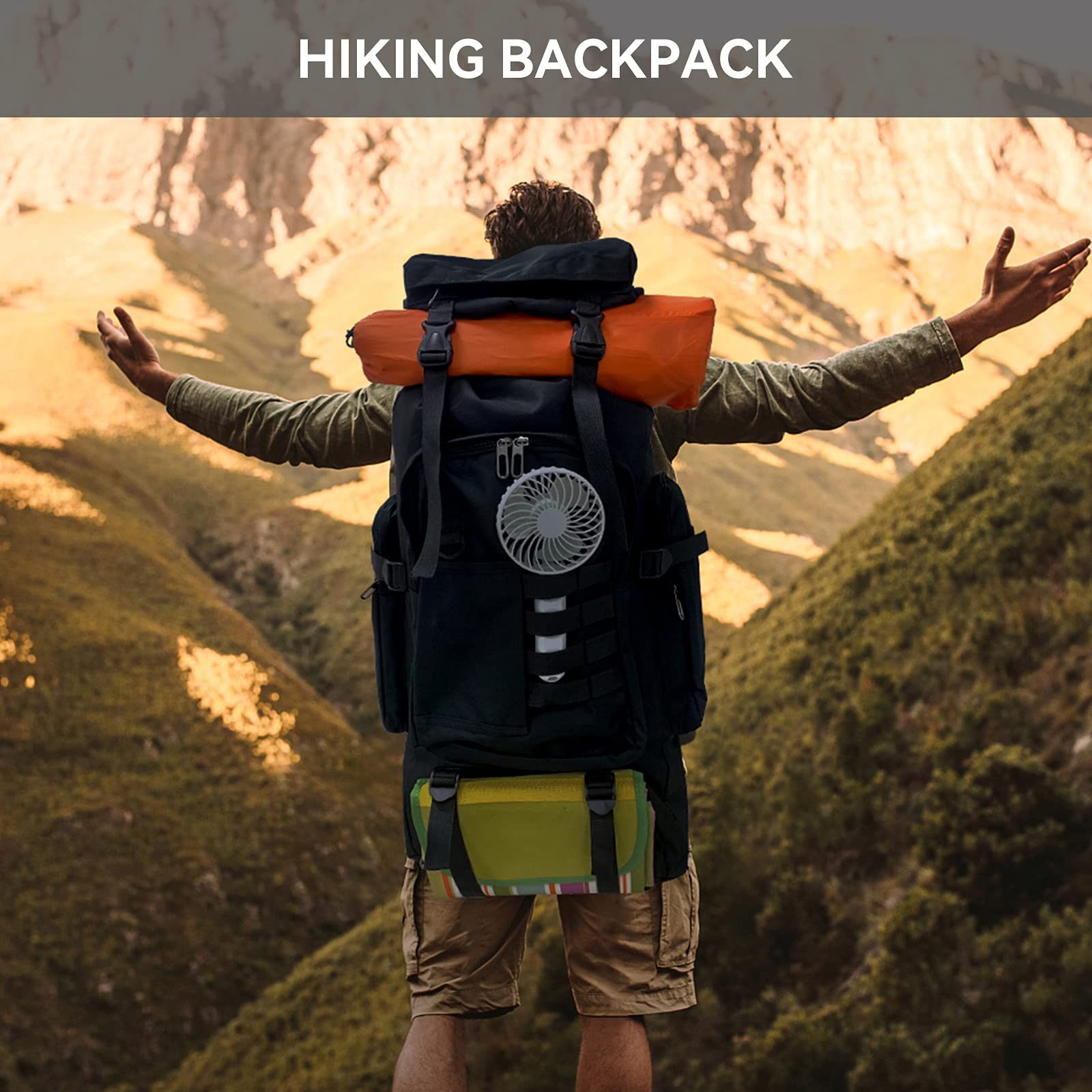 75L Lightweight Waterproof Hiking Backpack - Outdoor Trekking Bag for Camping, Skiing & Tactical Use - Durable Travel Backpack for Men & Women (Black)