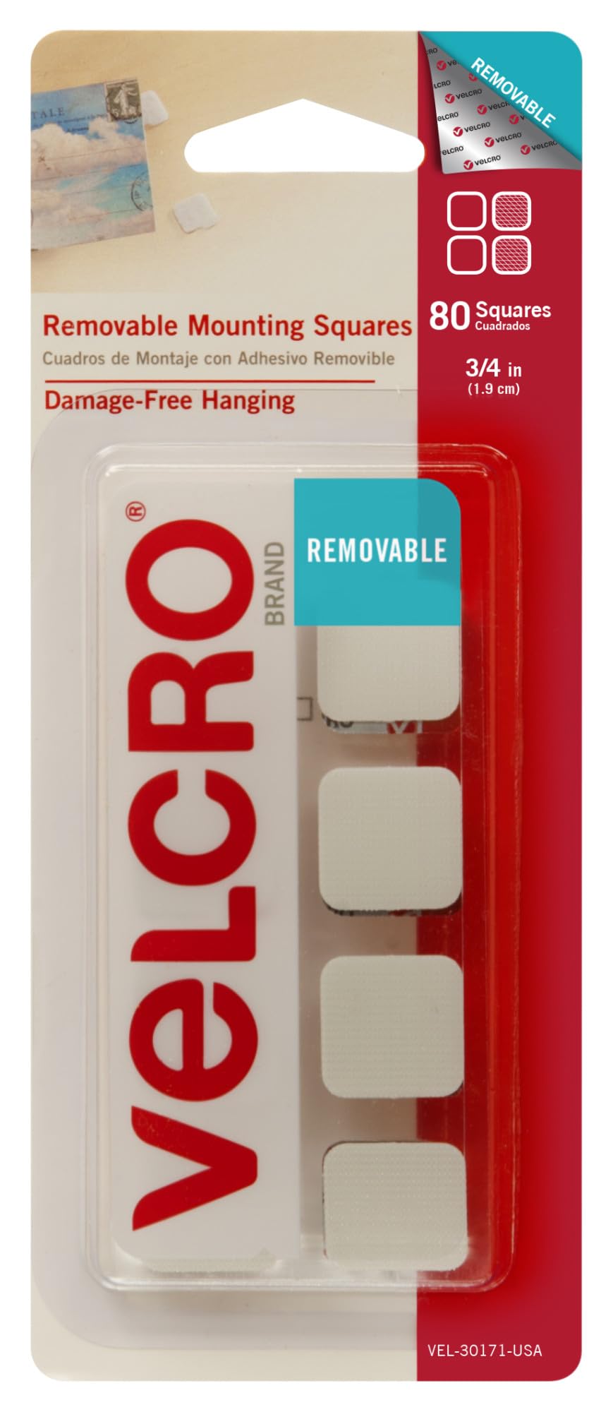 Velcro® Brand Removable Mounting Tape - Strong Reusable Adhesive Strips for Hanging Pictures, Organizing Home & Office