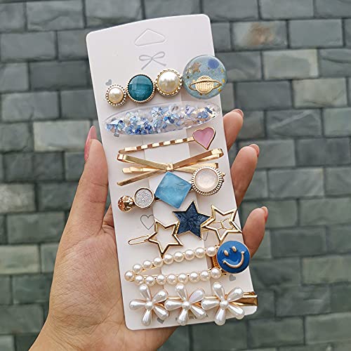 Blue Smile 8Pin Hair Clips