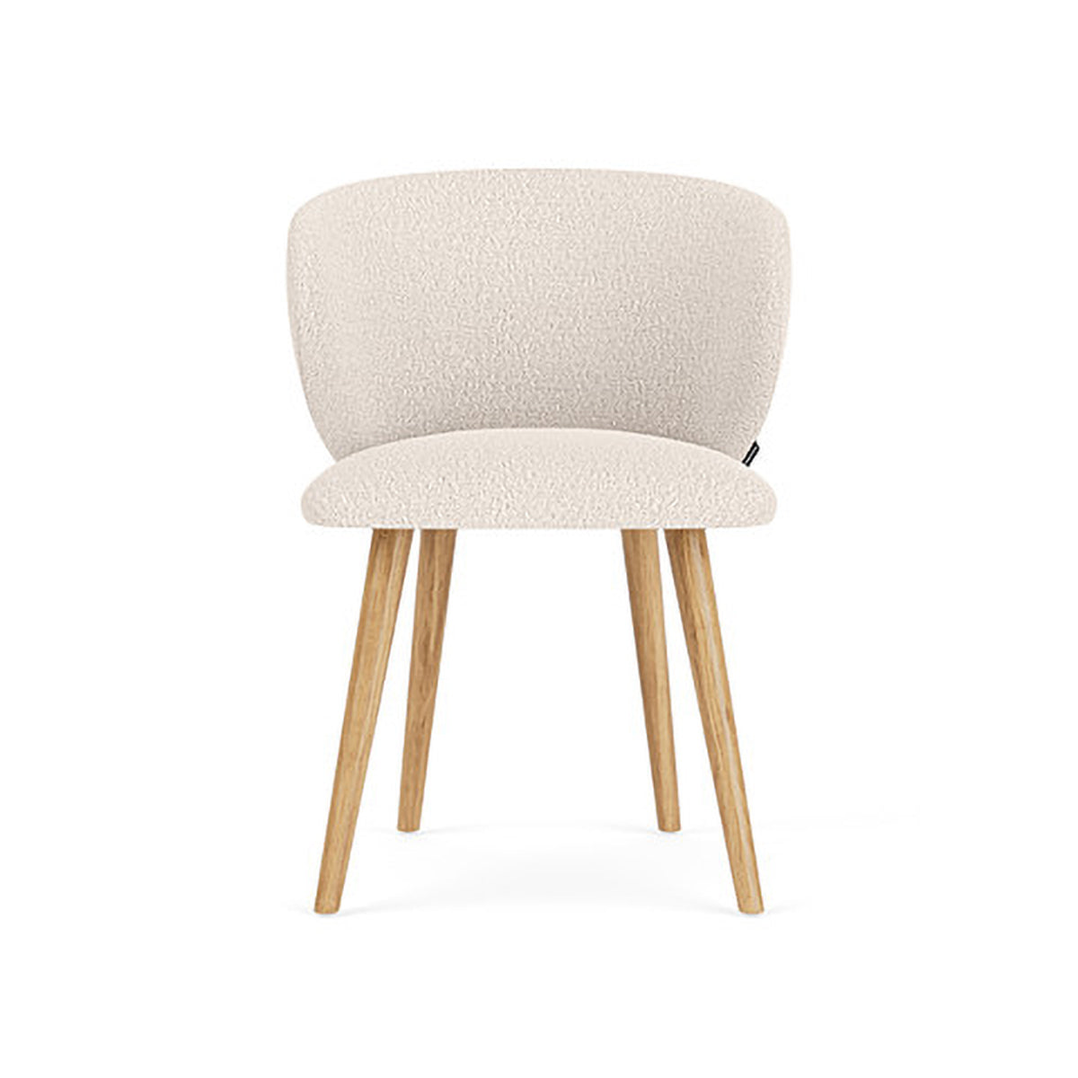 Ellie Boucle Dining Chair - Modern Upholstered Accent Chair for Kitchen, Dining Room, or Office - Soft Textured Fabric & Sturdy Wooden Legs - Perfect for Home Decor & Entertaining