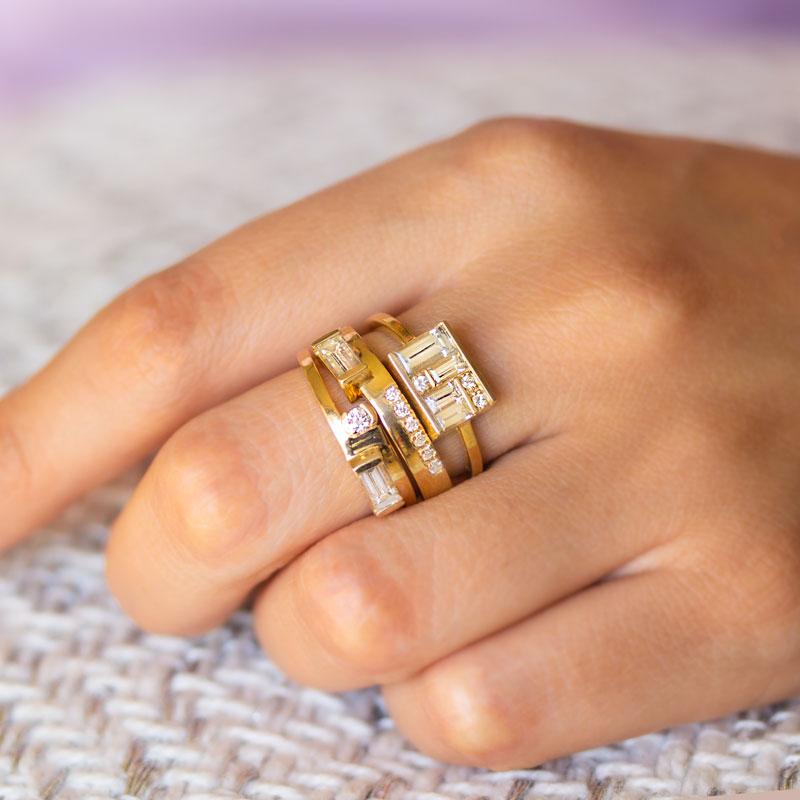 Diamond Accent Ring for Women - Elegant Stackable Band for Everyday Wear & Special Occasions