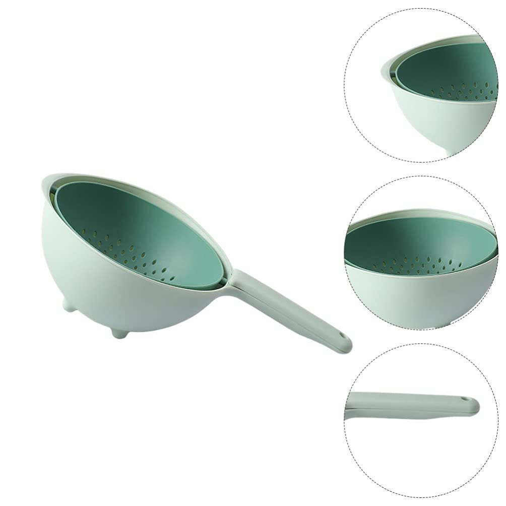 Stainless Steel Fruit and Vegetable Drain Basket with Handle - Kitchen Colander for Washing, Drying, and Storing Produce - Perfect for Salad Prep, Dish Draining & Countertop Organization