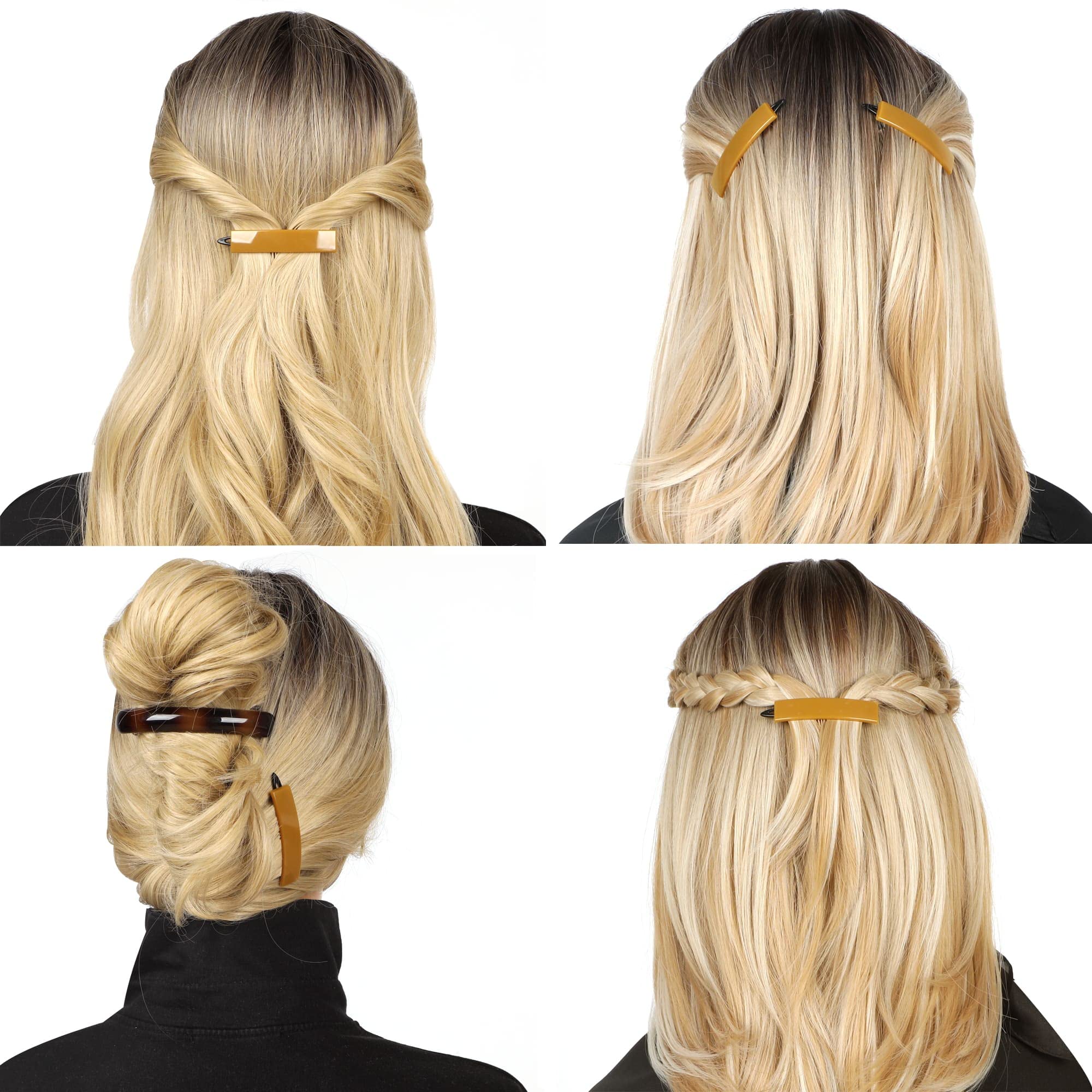 12pcs Hair Barrettes Set for Women & Girls - Non-Slip Grip Snap Hair Clips for Thick, Thin & Fine Hair | BPA Free Non-Metal Hair Accessories | Perfect for School, Work, Parties & Everyday Styling