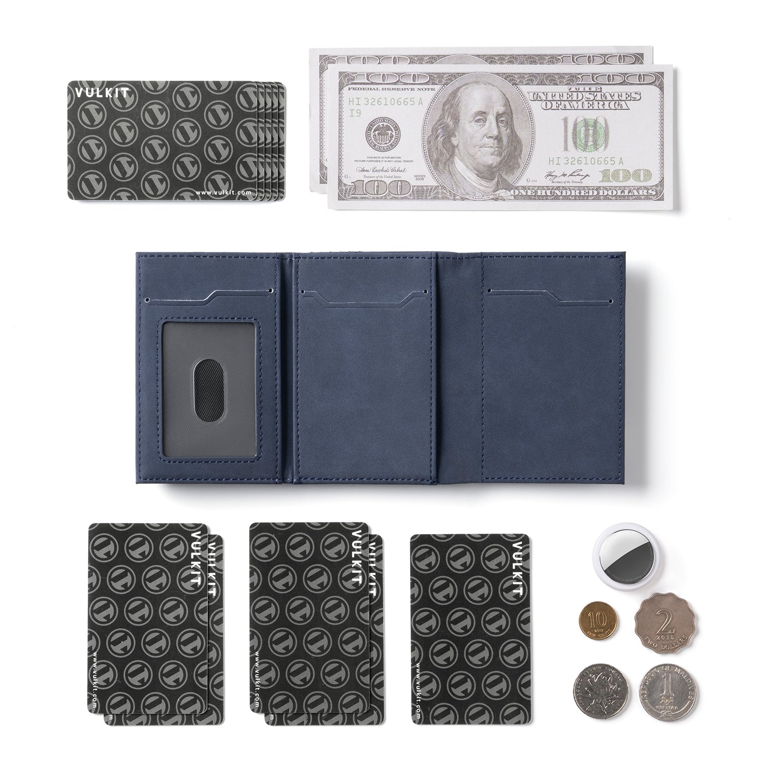 VC302 Limited Edition Numbered Tri-Fold Wallet with Side Slider & Magnetic Closure - Perfect for Everyday Carry, Travel & Business (Men's RFID Blocking Leather Wallet)