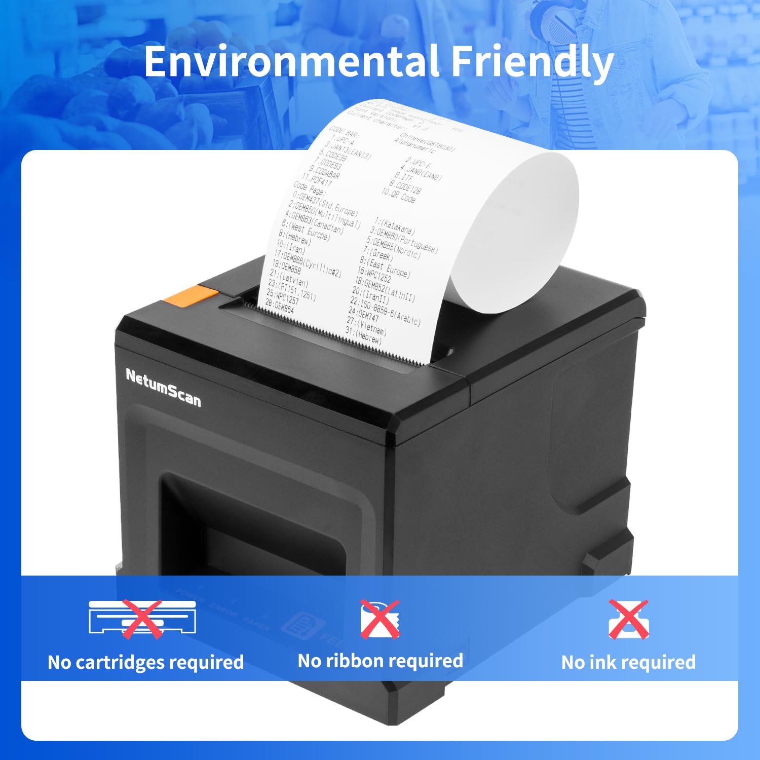 NetumScan 80mm High-Speed Thermal POS Receipt Printer - 300mm/s USB & Ethernet Interface with Auto Cutter - Compatible with Windows/Mac/Linux - Ideal for Restaurants, Retail Stores & Cash Drawer Systems (NS8360L)