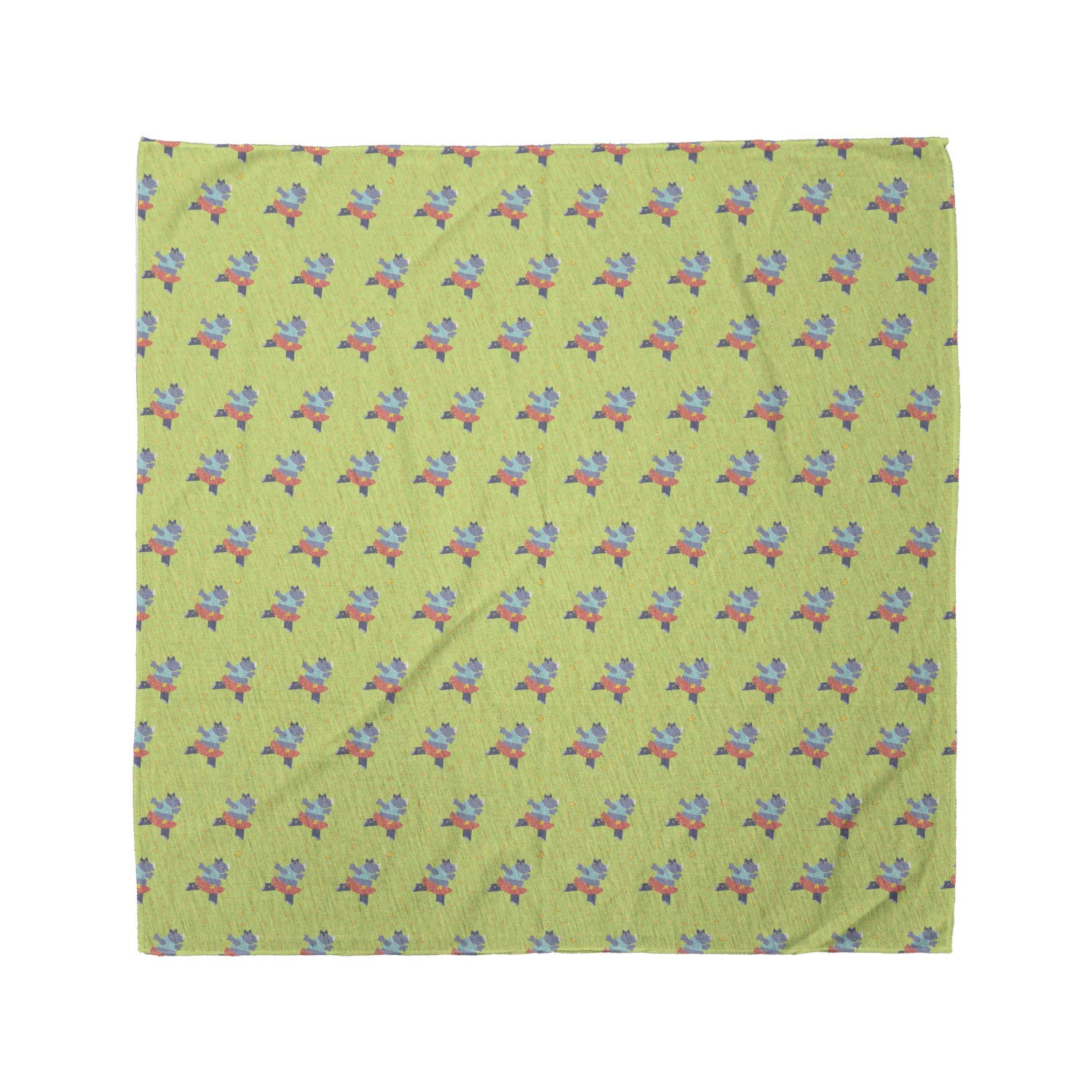 Ambesonne Cartoon Unisex Bandana - Funny Animal Dancing Tutu Design in Pale Green & Multicolor | Perfect for Costume Parties, Festivals & Everyday Fashion Accessory