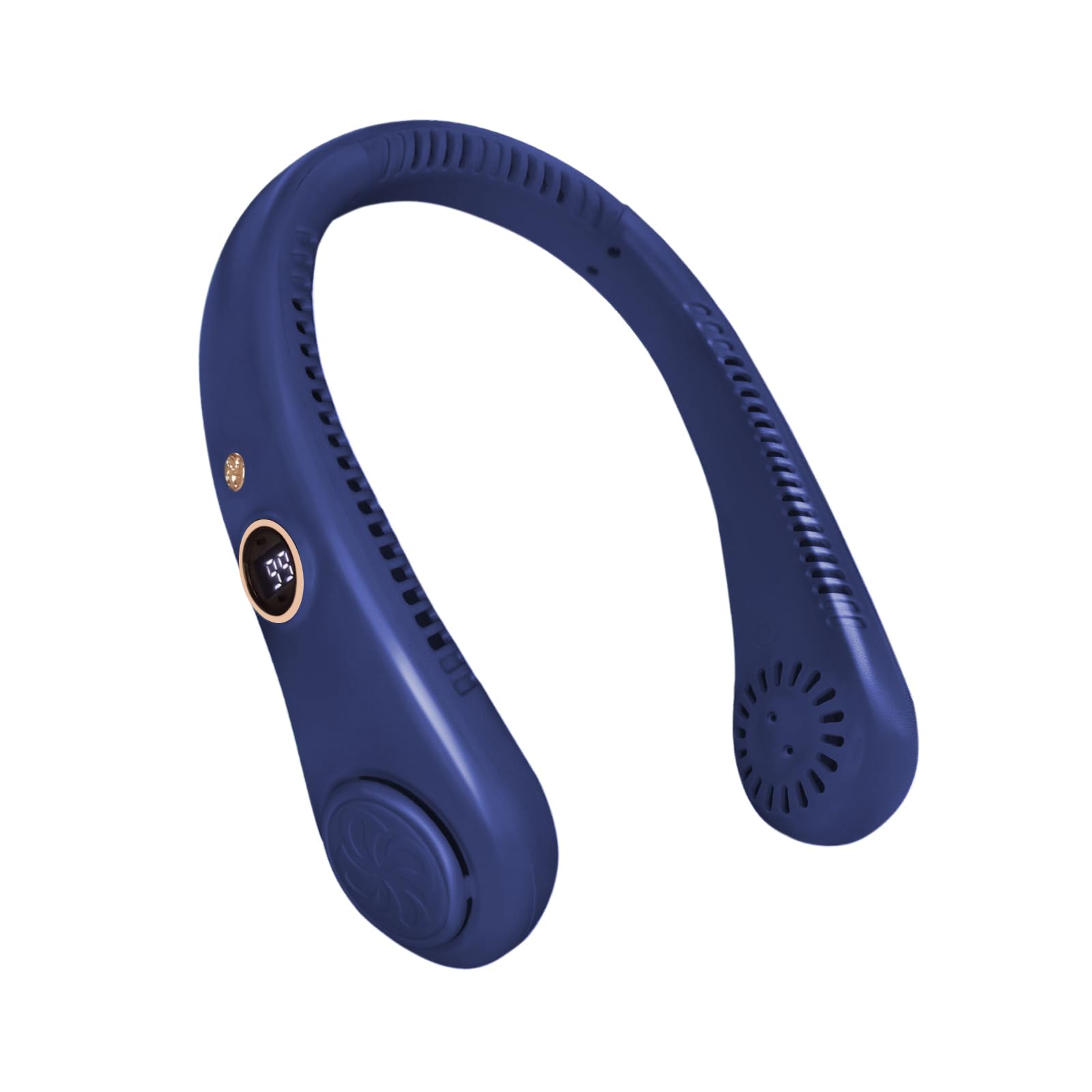 Jsdoin Portable Neck Fan - USB Rechargeable Bladeless Hanging Fan with 5 Speeds & 360° Airflow for Men and Women (Blue) - Perfect for Outdoor Activities, Sports, Travel, and Office Use