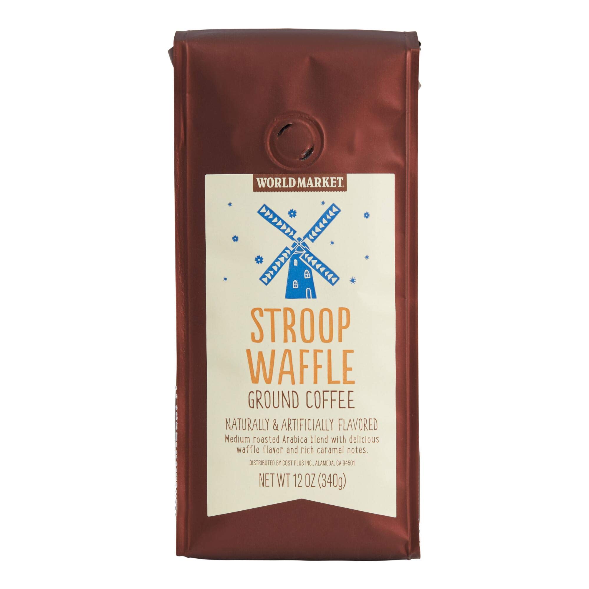 12 Oz. Stroop Waffle Ground Coffee - Premium Dutch-Inspired Blend for Coffee Lovers - Perfect for Home Brewing, Office Use & Gifting