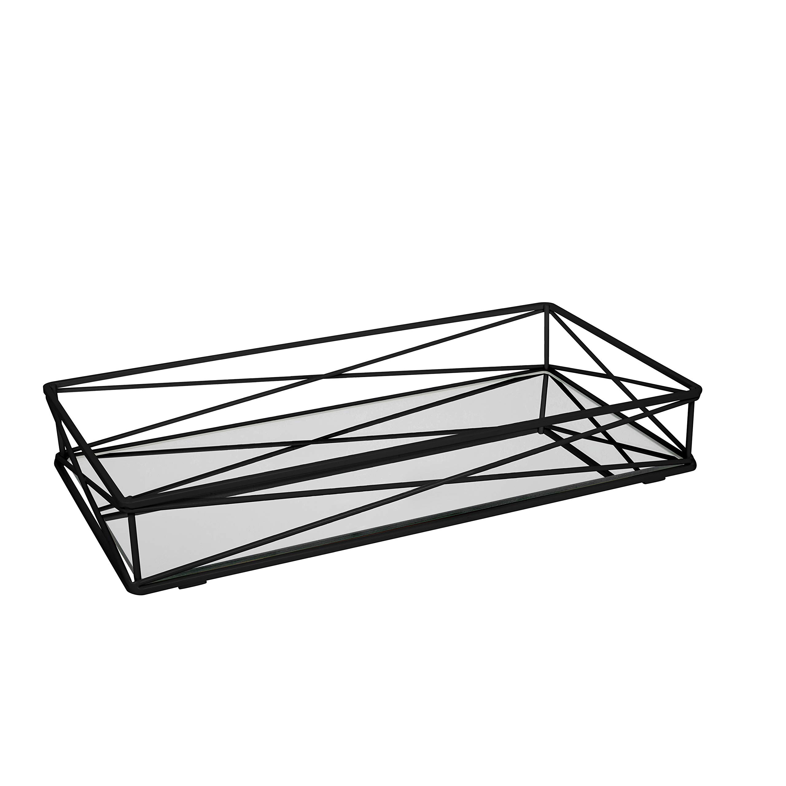 Matte Black Vanity Tray for Perfume & Jewelry Organizer - 14