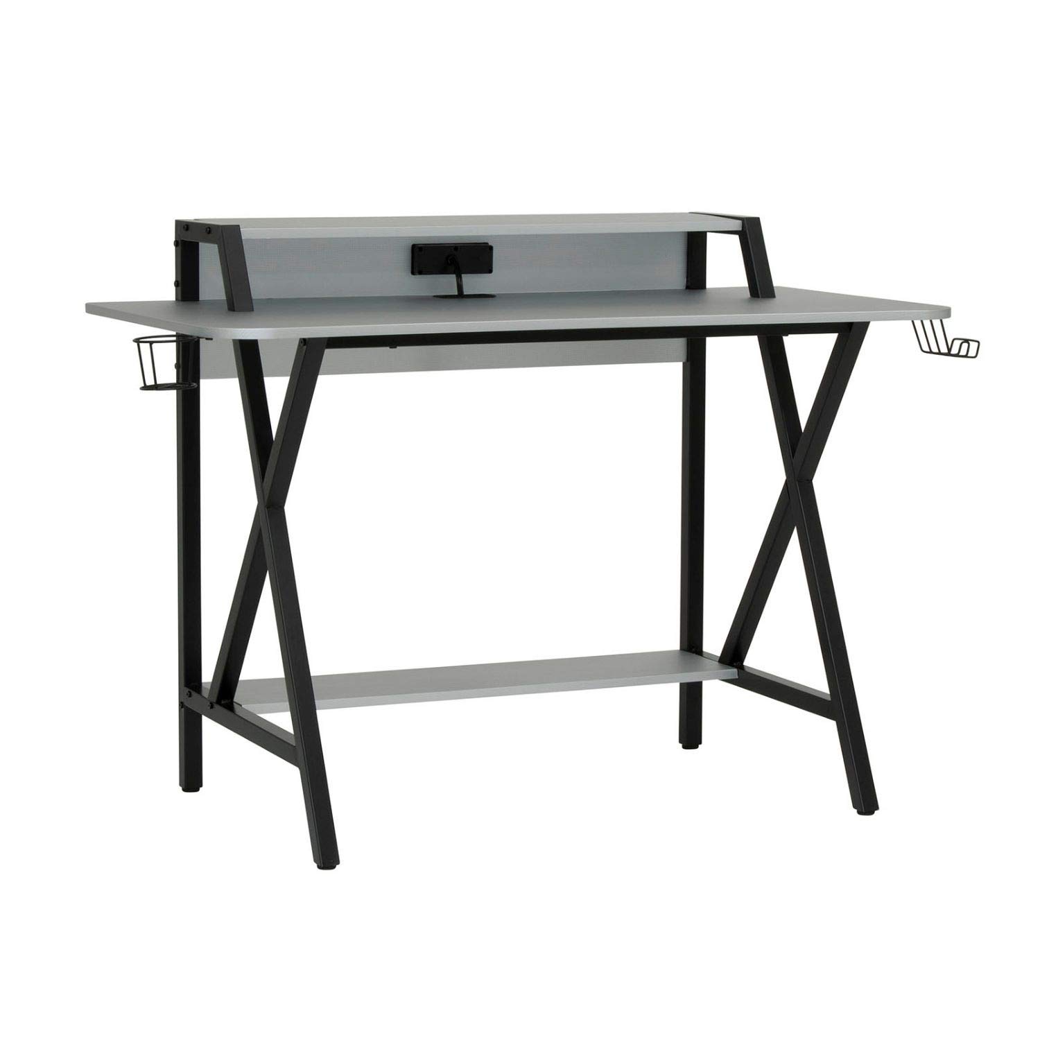 SD STUDIO DESIGNS Challenger Gaming Table - 60 Inch Black & Silver Computer Desk for PC Gamers | Perfect for Esports, Streaming & Home Office Setup