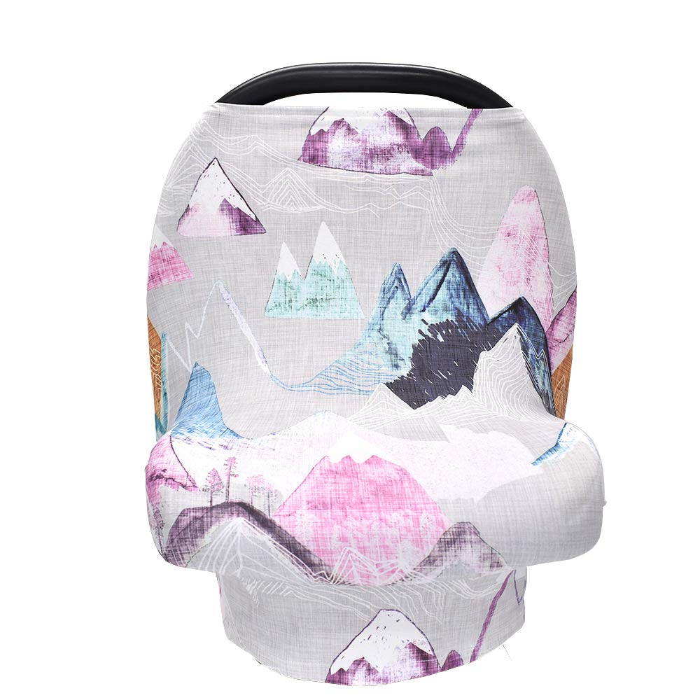 Breastfeeding Cover for Baby - Stretchy Multi-Purpose Nursing Scarf & Car Seat Canopy - Soft Breathable Baby Carrier Cover for Shopping Cart, High Chair, Stroller - Perfect Baby Shower Gift (Pink) | Ideal for Nursing Moms On-The-Go & Newborn Protection
