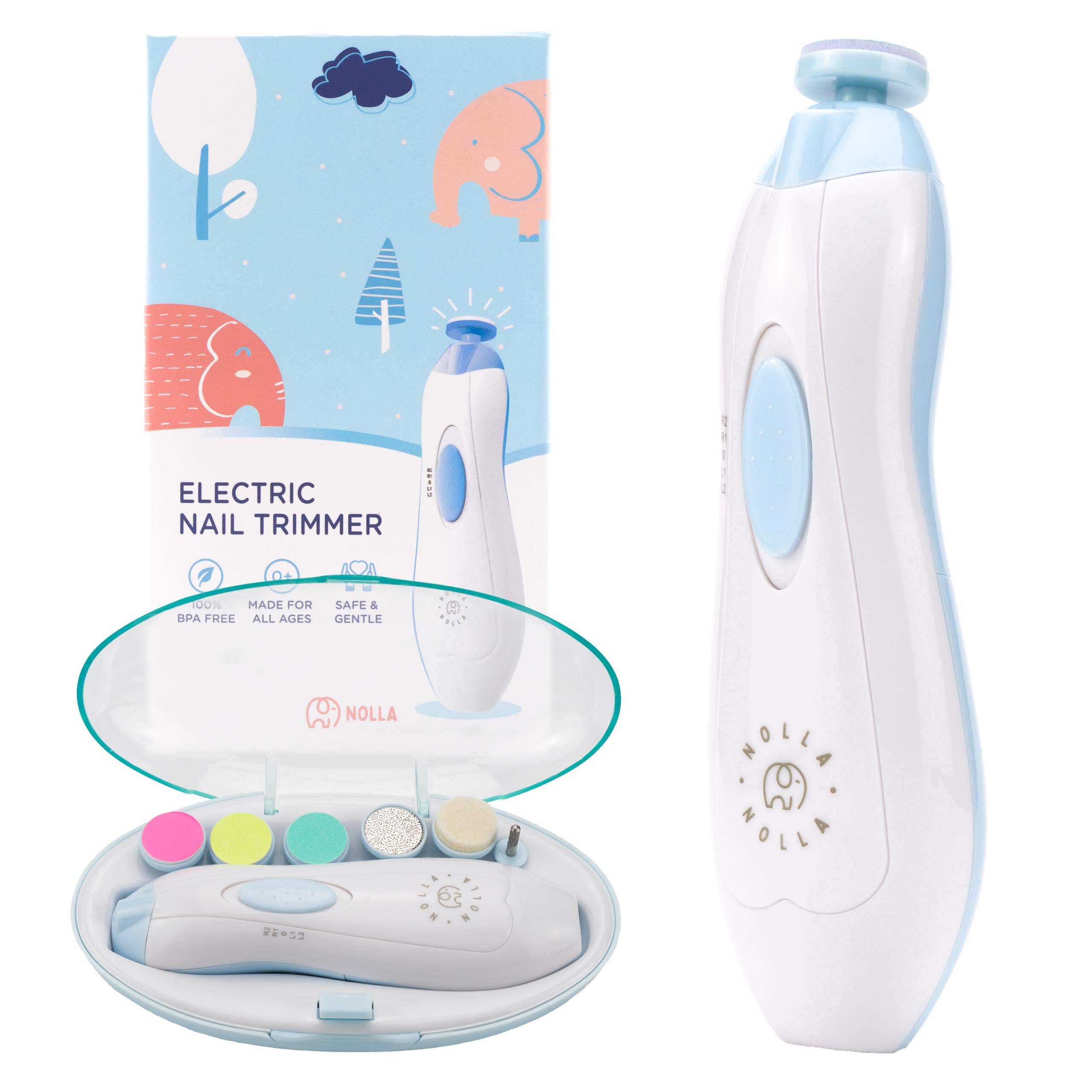 Electric Baby Nail Trimmer & File Set - Safe Rechargeable Nail Clippers for Newborns, Infants & Toddlers - Gentle Manicure & Grooming Kit for Toes & Fingernails - Perfect for Home Use, Travel & Baby Care Routine