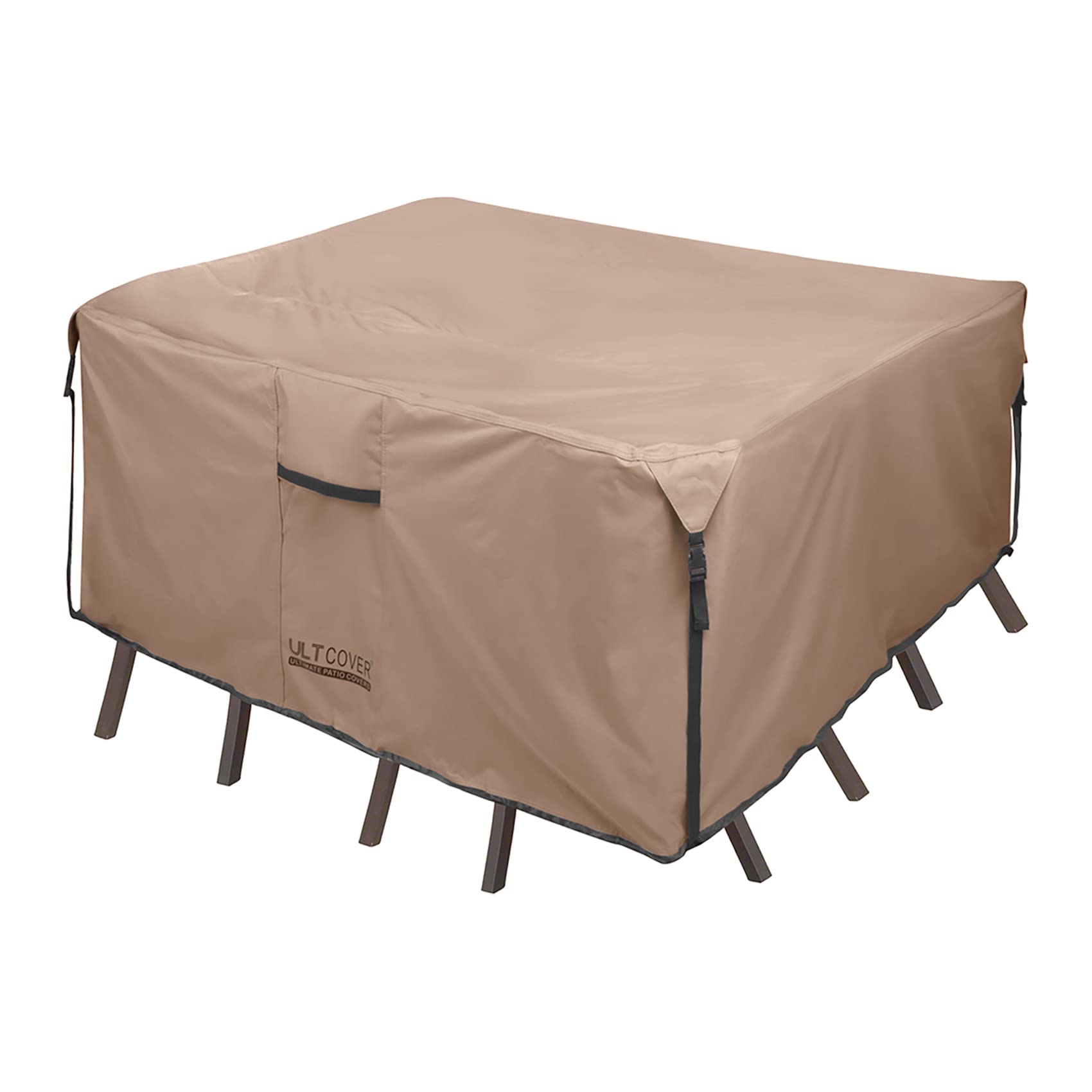 ULTCOVER Heavy Duty 54 Inch Square Patio Table Cover - 600D Waterproof Canvas Outdoor Furniture Protector for Dining Tables & Chairs | All-Weather Protection for Backyard, Deck, Garden & RV Use