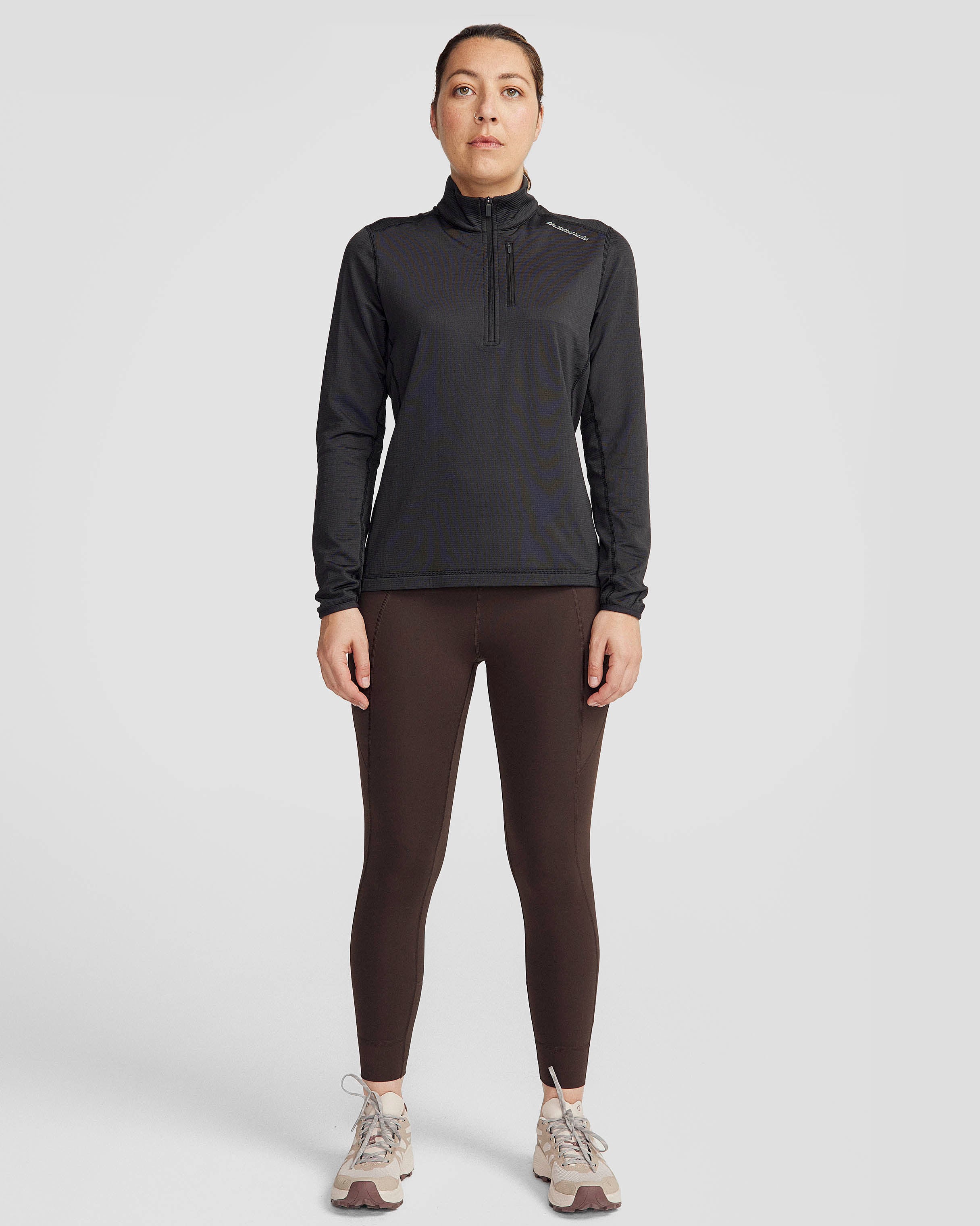 Women's Seeker Fleece ¼ Zip Pullover - Soft Thermal Winter Jacket for Hiking & Outdoor Activities - Black Stingray Color