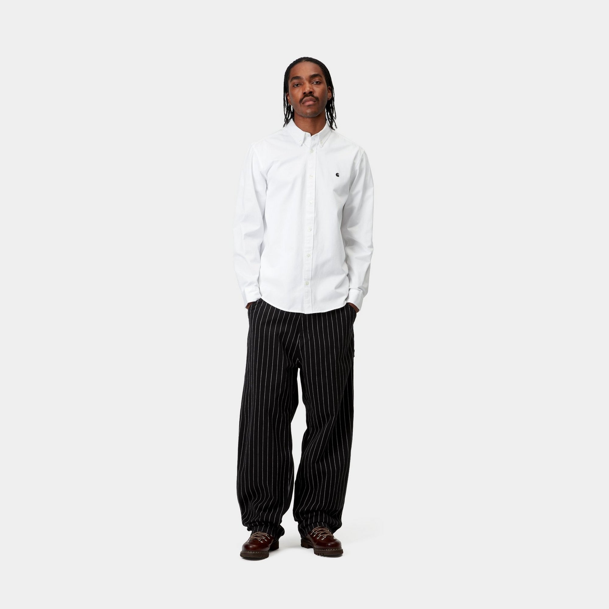 OG Single Knee Pant Twill - Black / Wax Seaton Stripe | Durable Work Pants for Construction & Outdoor Activities