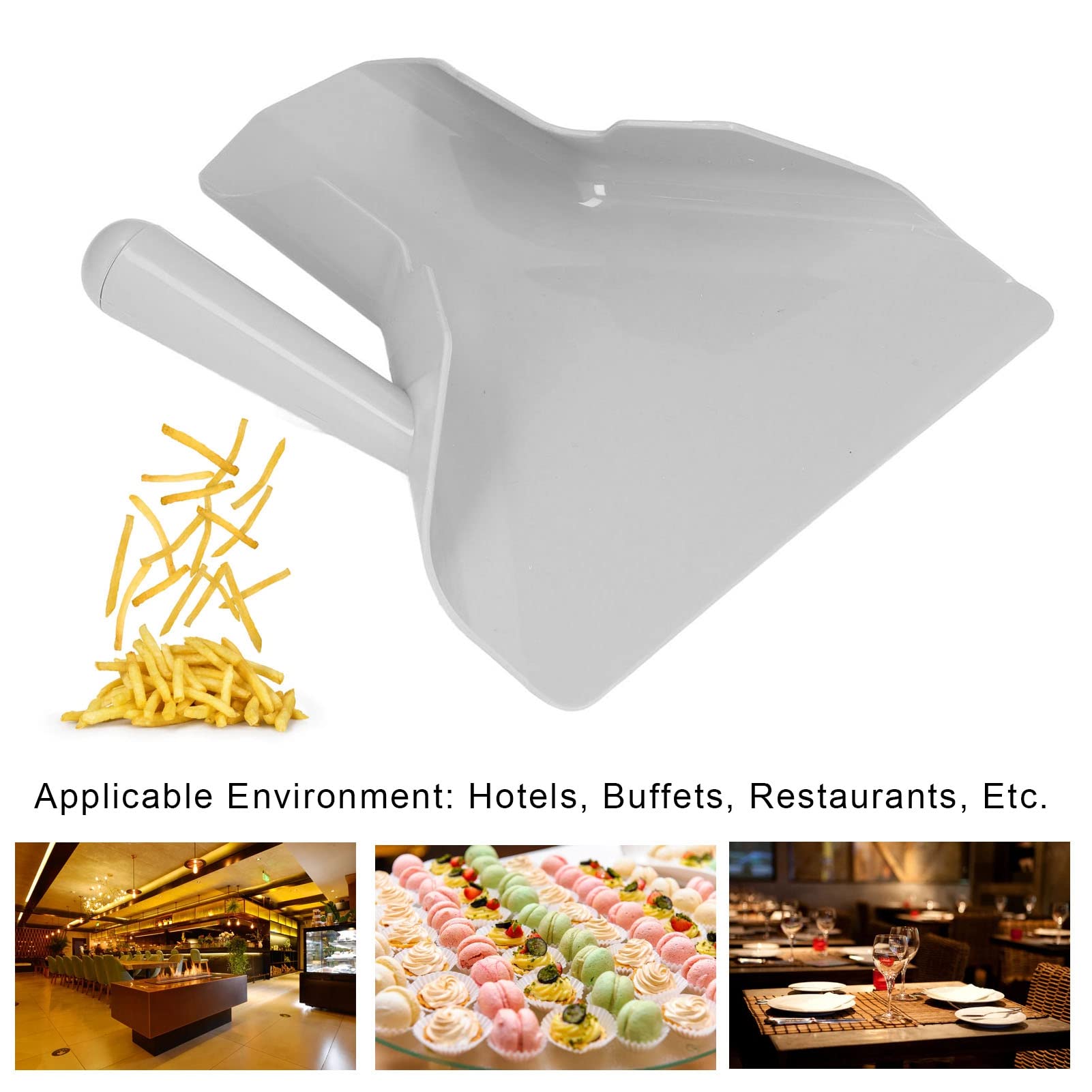 Stainless Steel French Fry Scoop with Non-Slip Handle - Perfect for Snacks, Desserts, Ice Cream & Dry Goods - Ideal for Restaurants, Cafes, Home Kitchen & Party Serving