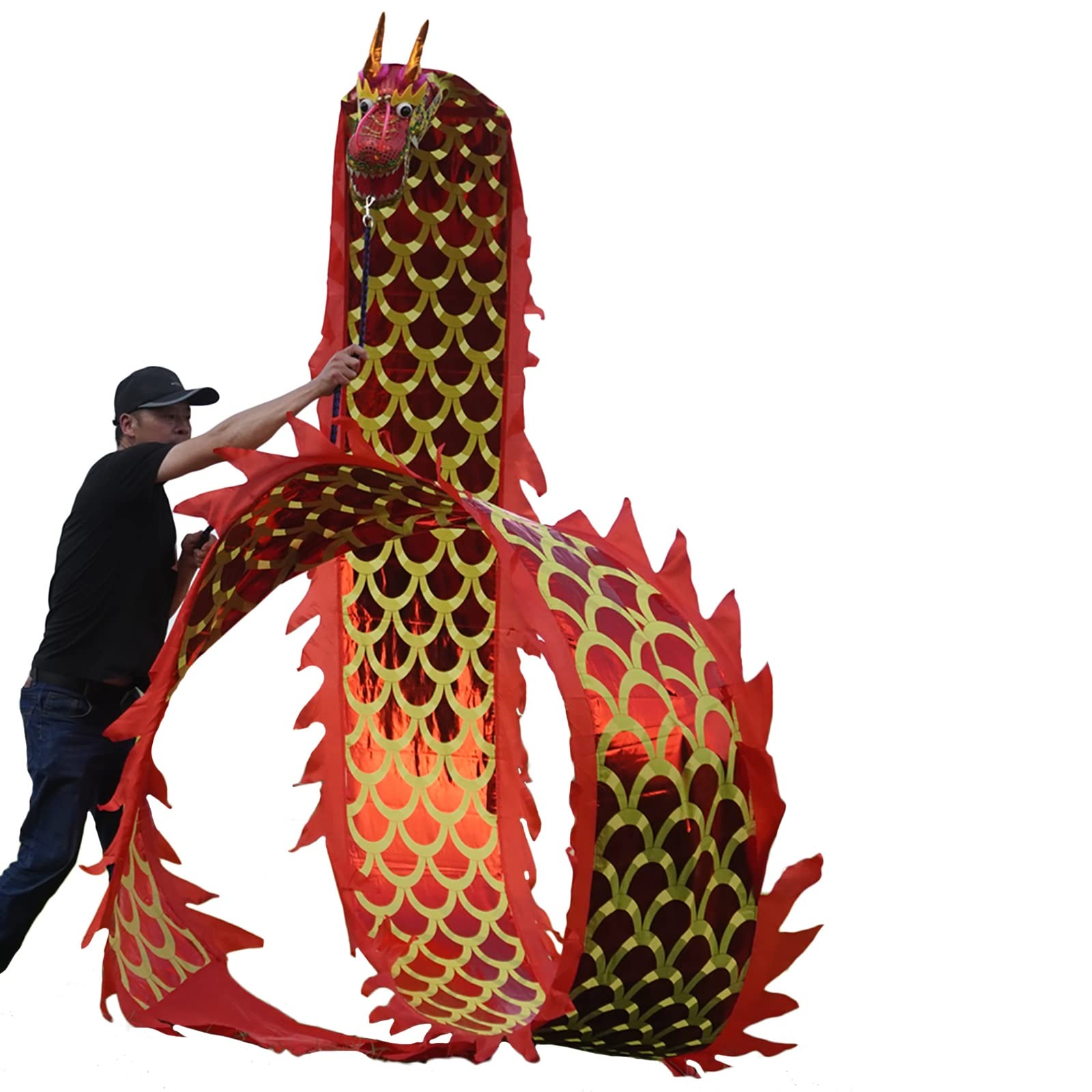 LXLA Fitness Dragon Dance Ribbon - 8m/26ft Chinese New Year Streamer for Outdoor Exercise, Park Play & Backyard Activities | Perfect Gift for Parents & Kids | Great for Festivals, Dance Performances & Fitness Routines