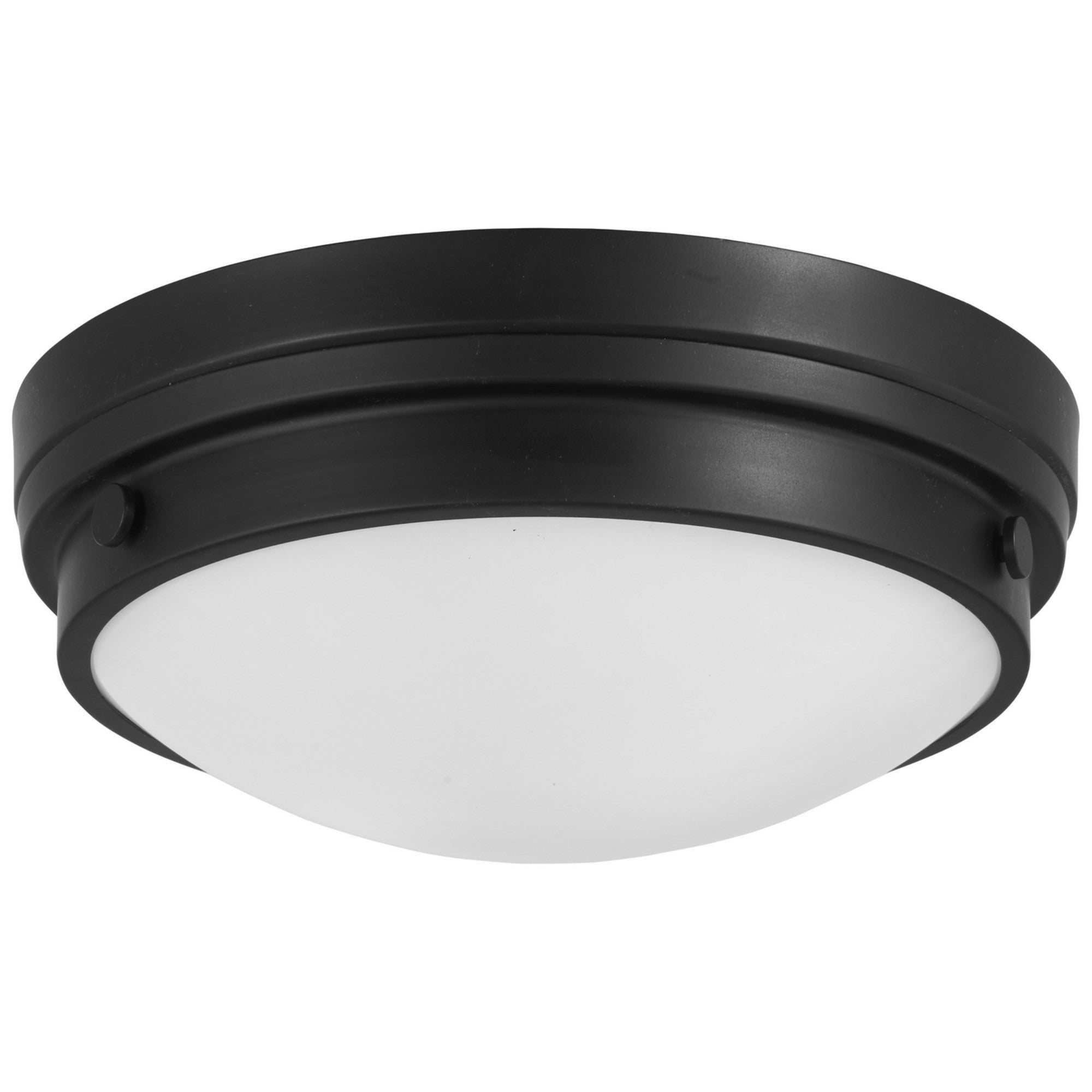 13 Inch 2-Light Flush Mount Ceiling Light Fixture - Modern Black Finish for Bedroom, Hallway, or Kitchen Lighting