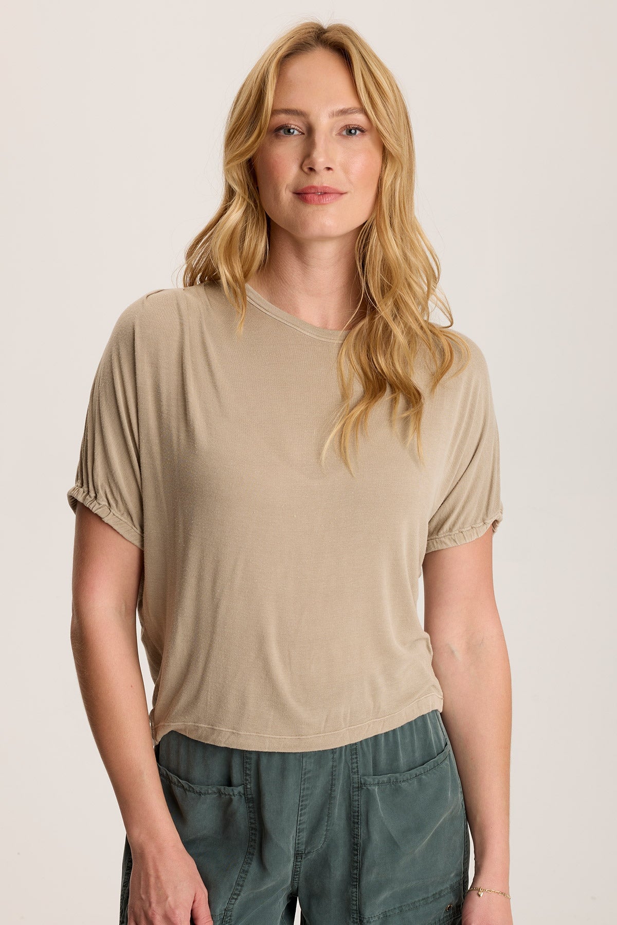 Valensi Soft Jersey Banded Sleeve Tee - Comfortable Women's Casual T-Shirt for Everyday Wear | Perfect for Layering, Outings & Relaxing at Home