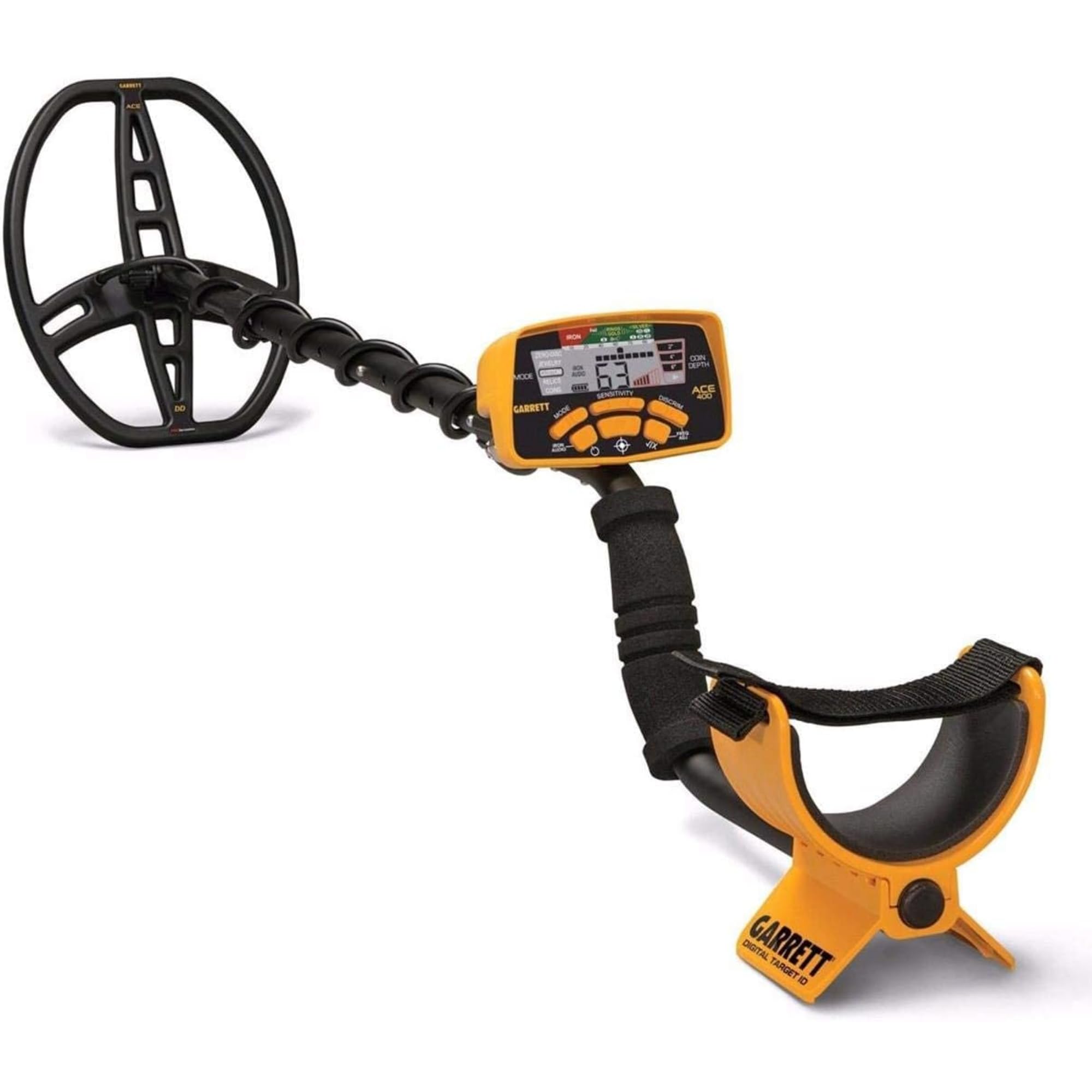 Garrett ACE 400 Metal Detector with Digital Target ID & Iron Audio - Adjustable Frequency Metal Detector for Adults - Professional Pinpointing with Headphones & Searchcoil Cover - Perfect for Beach Hunting, Coin Shooting & Treasure Hunting