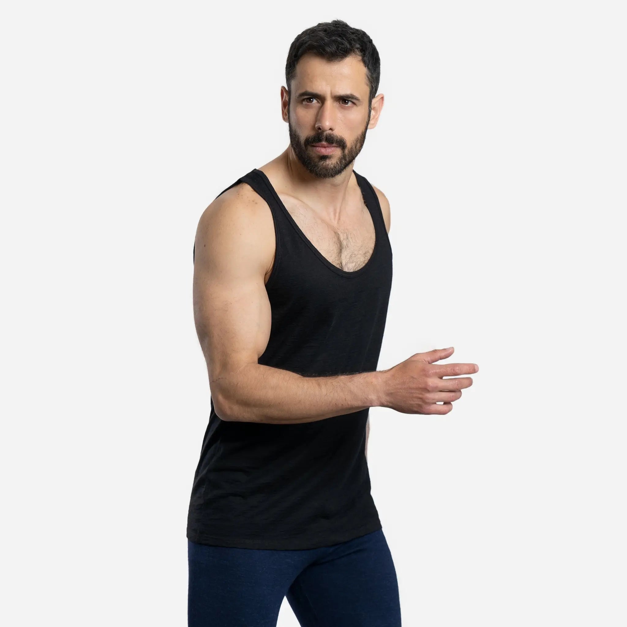 Ultralight Men's Alpaca Wool Tank Top - 160 GSM | Breathable & Moisture-Wicking for Outdoor Activities, Travel & Summer Wear