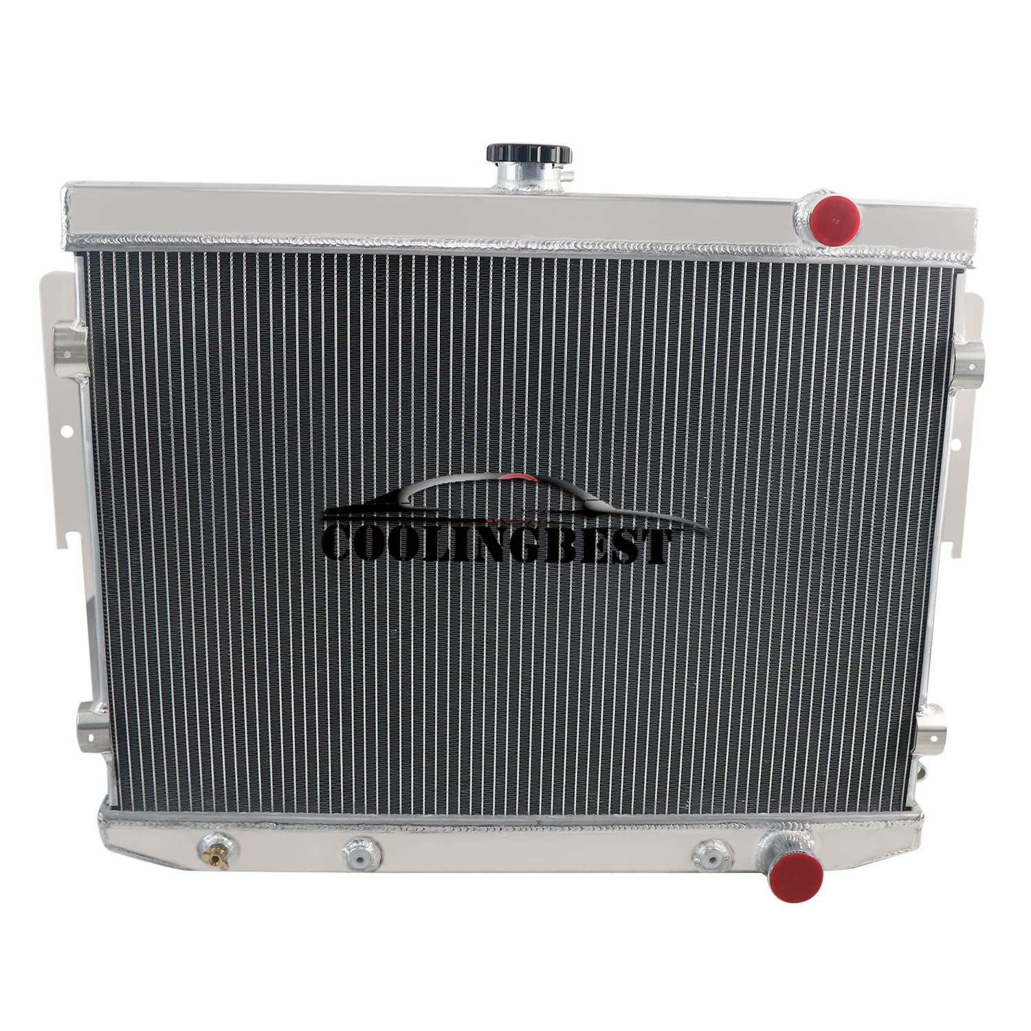 4 Row Aluminum Radiator for 1973-1979 Dodge Charger Coronet Monaco 7.2L V8 - High Performance Cooling Upgrade - Perfect for Hot Weather & Heavy Duty Towing