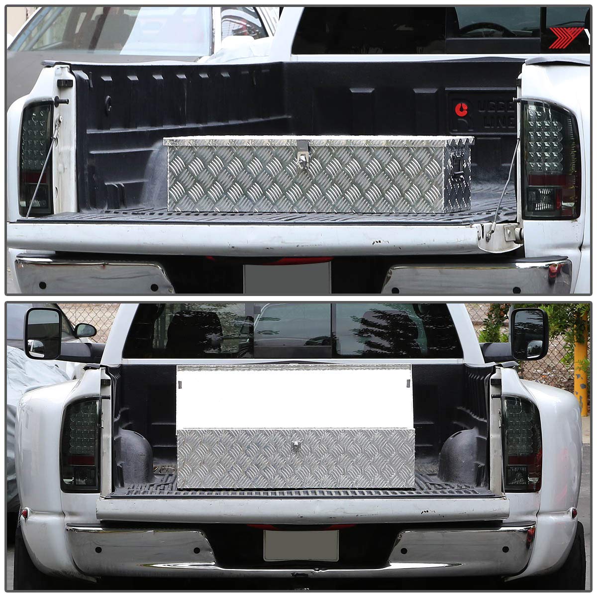Auto Dynasty 30 x 13 x 10 Inches Aluminum Pickup Truck Bed Tool Box with Key Lock - Secure Storage for Truck Accessories, Camping Gear & Work Tools