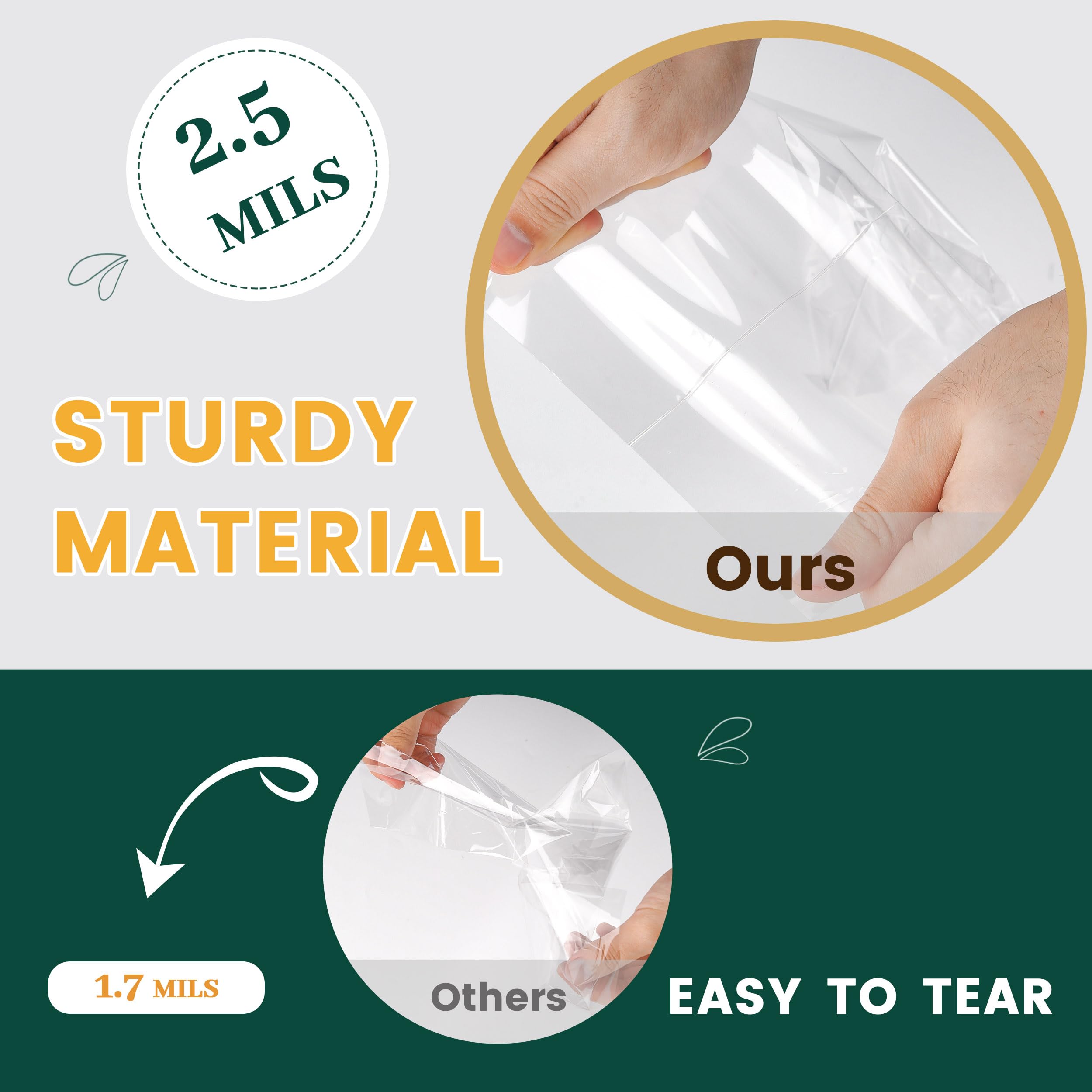 LOKIQNG 100-Pack 6x10 Inch Clear Plastic Cellophane Bags with Twist Ties - Gift Bags for Cookies, Candies, Party Favors, Wedding Treats & Bulk Packaging - Resealable Food Storage Bags for Baking, Snacks & Retail Display