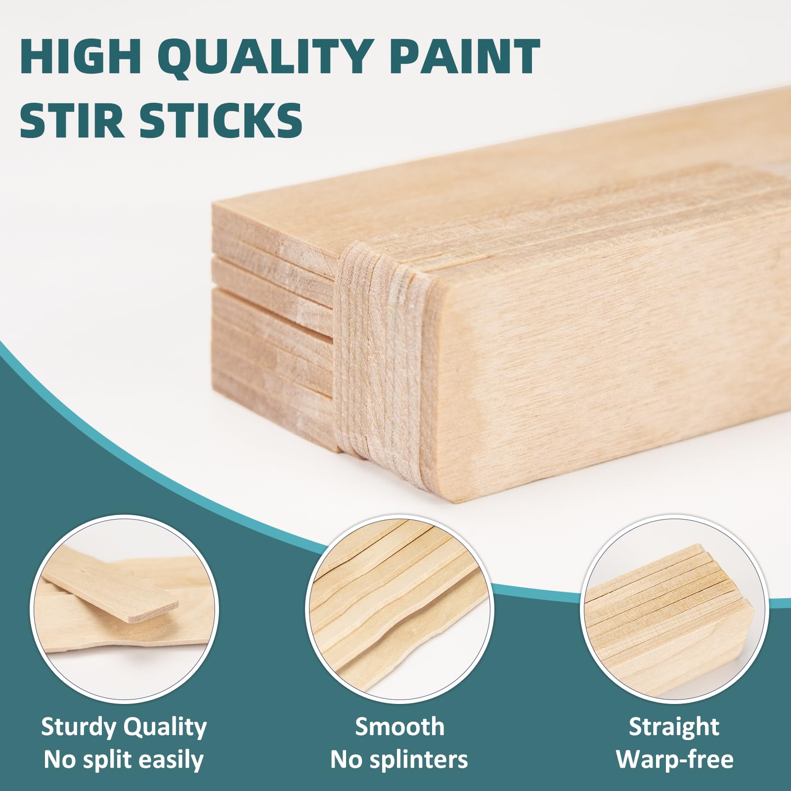 WISYOK 30 Pack 12 Inch Wooden Paint Stir Sticks - Heavy Duty Mixing Sticks for Epoxy Resin, Paint, Crafts, DIY Projects - Perfect for Home Painting, Garden Markers, and Art Supplies (12 Inch, 30 Count)