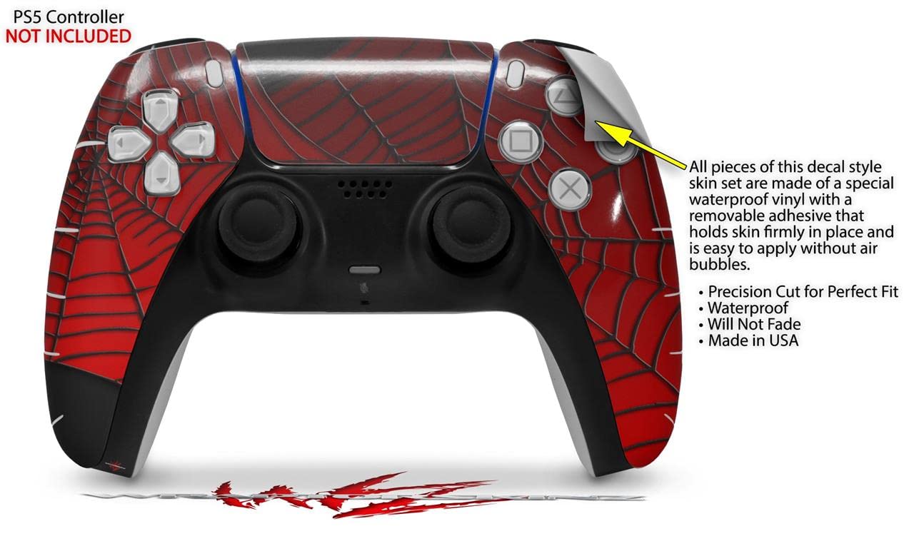 PS5 DualSense Spider Web Skin Wrap - Gaming Protection for Sony Controller