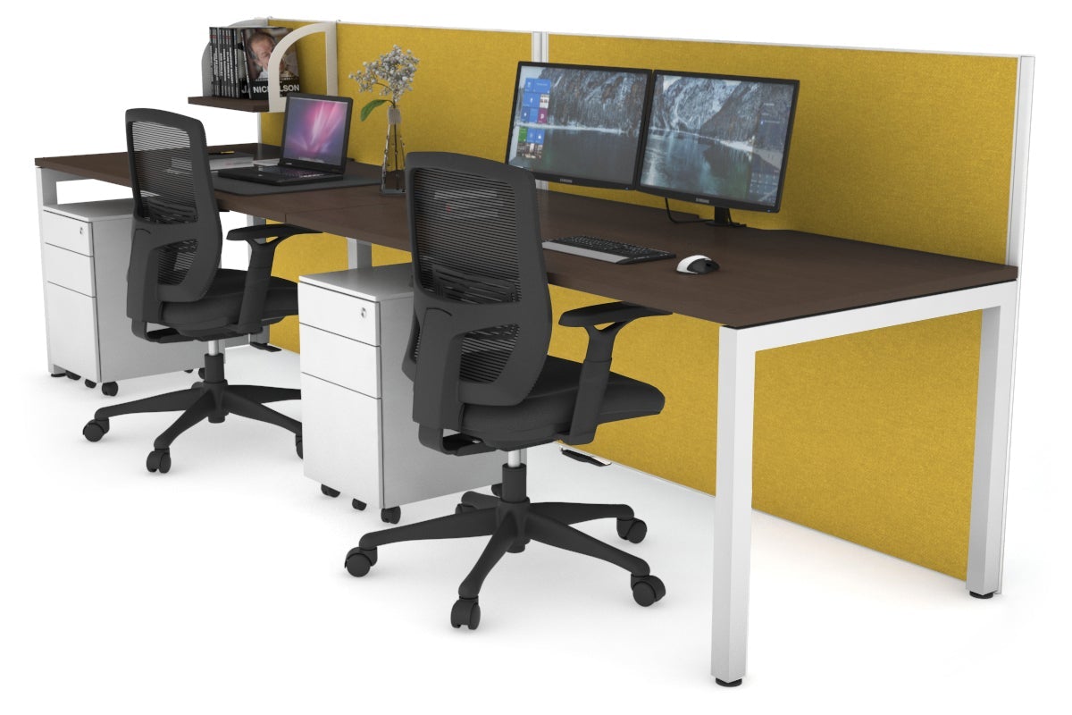 Horizon Quadro 2-Person Office Workstation with Square Legs - 1200L x 800W Dimensions, Cable Management Scallop - Perfect for Collaborative Workspaces & Modern Offices