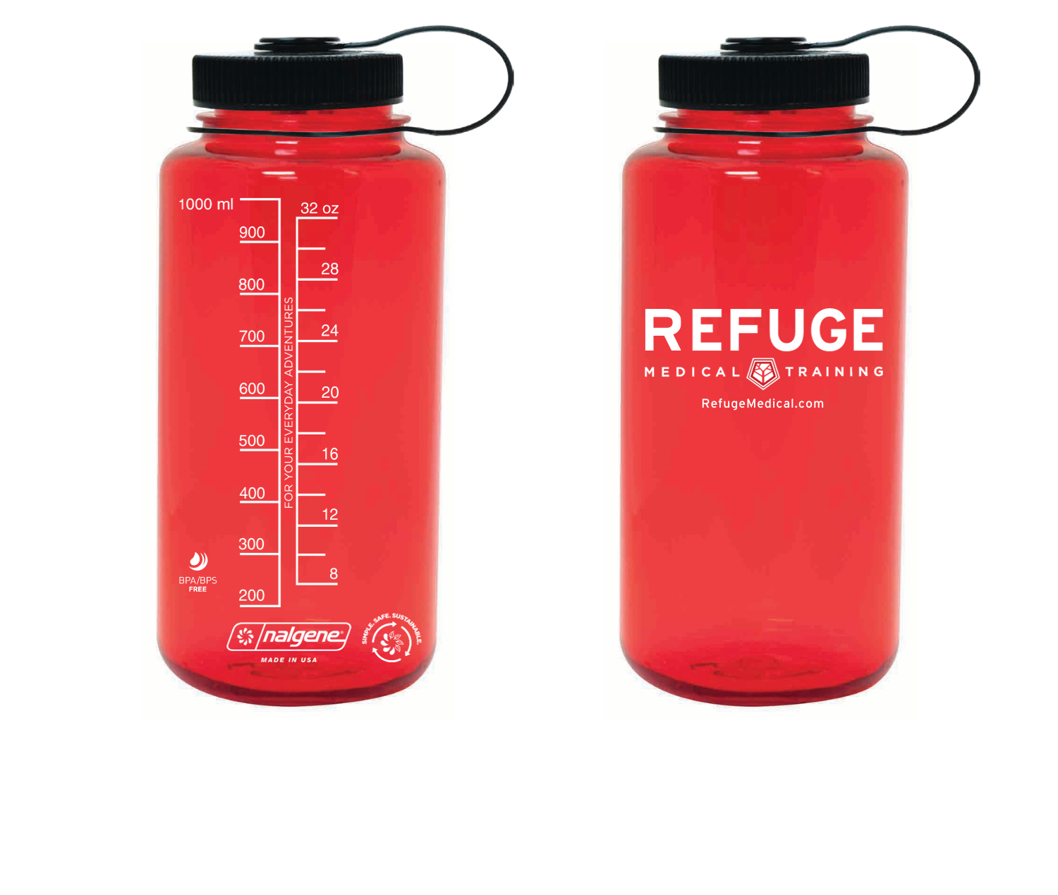 Refuge 32oz Nalgene Water Bottle - BPA Free, Leak Proof, Durable for Hiking, Camping & Outdoor Adventures