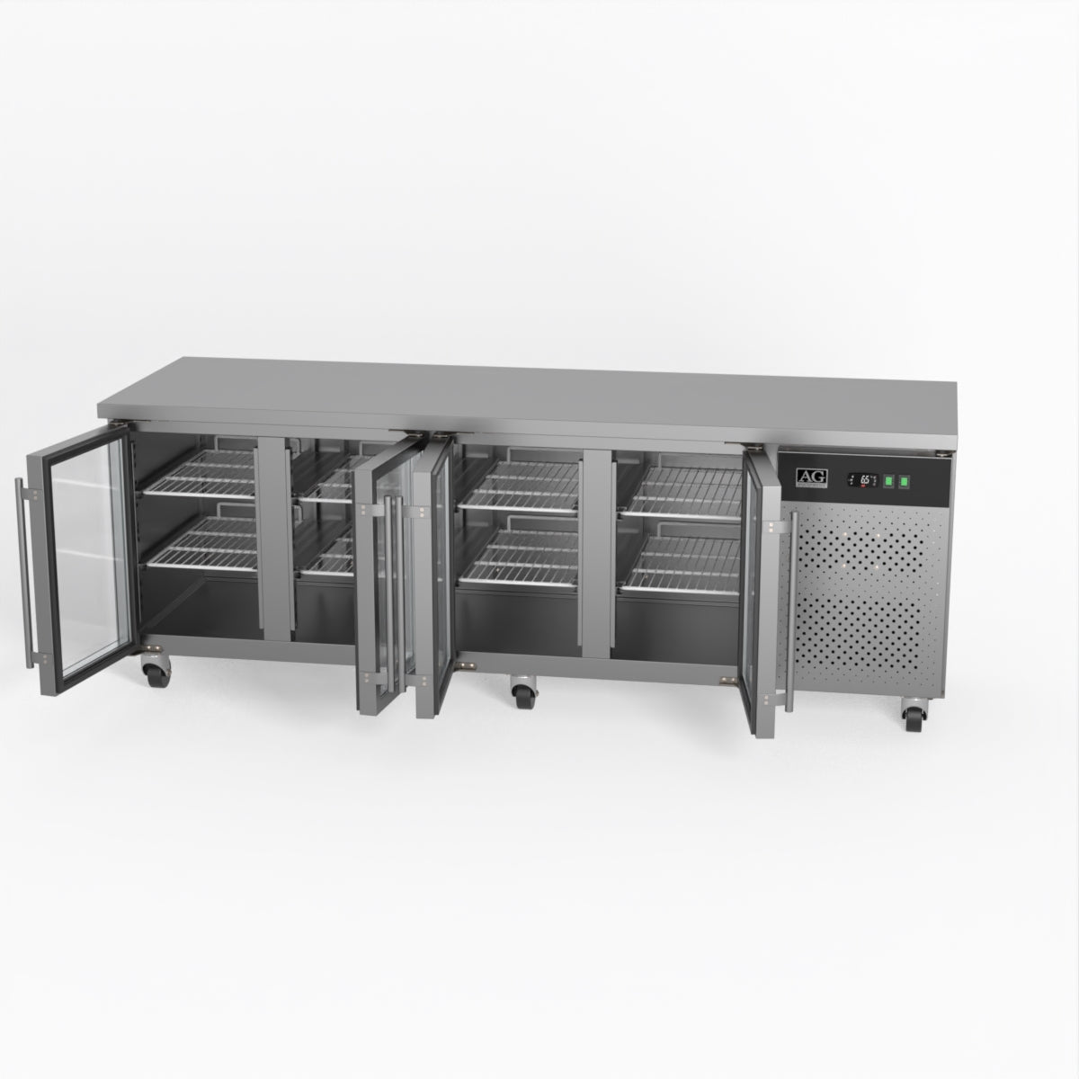 AG 4 Glass Door Commercial Worktop Refrigerator - Under Counter Fridge for Restaurants, Bars & Kitchens | Perfect for Food Storage & Beverage Cooling