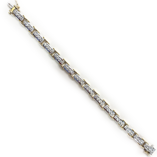 14K Two-Tone Diamond Bracelet for Women - Elegant Gold & Silver Tennis Bracelet with Genuine Diamonds - Perfect for Weddings, Anniversaries & Special Occasions