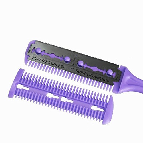 Professional Hair Trimmer Comb - Dual-Sided Cutting Blade for Precise Haircuts & Styling | Purple Razor for Hair Removal & Grooming | Perfect for Barbers, Stylists & Home Use