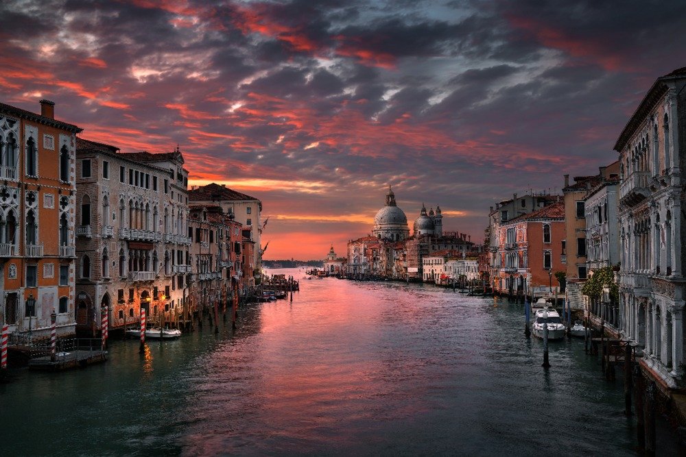 Lantern Press Venice Italy Grand Canal Wall Art Poster - 12x18 Inches, Premium Canvas Print for Home & Office Decor - Perfect for Living Room, Bedroom, or Gift