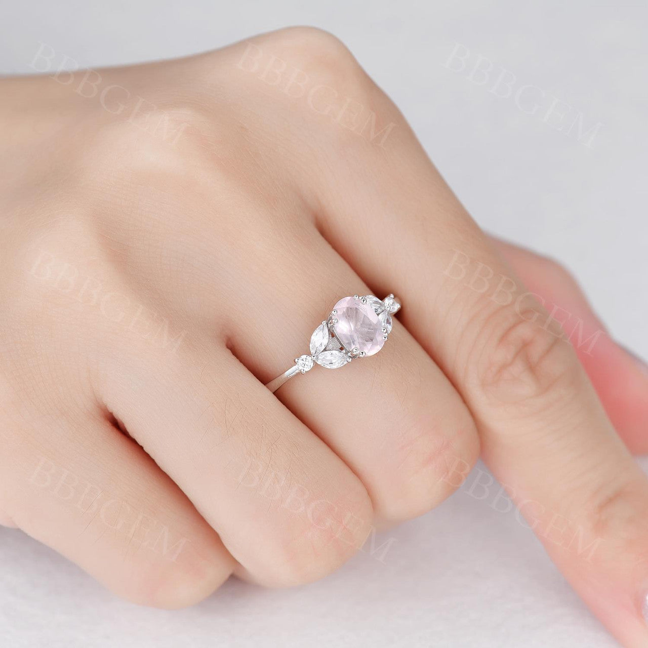 1CT Oval Cut Natural Rose Quartz Engagement Ring in Rose Gold - Perfect for Proposals, Anniversaries & Romantic Gifts