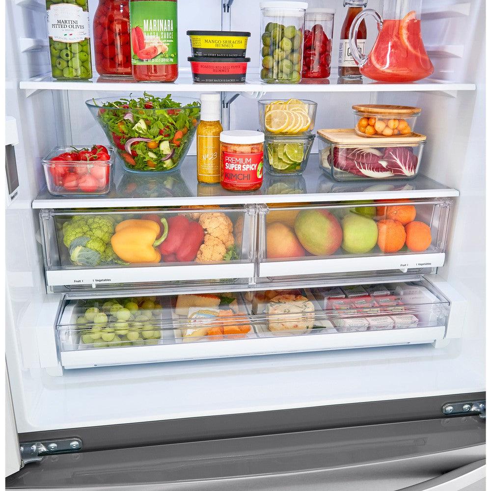 LG LMWC23626S 36-Inch 4-Door French Door Refrigerator - 23 Cu. Ft. Stainless Steel Smart Counter-Depth Fridge with Door-in-Door & Ice Maker - Perfect for Modern Kitchens & Open Floor Plans
