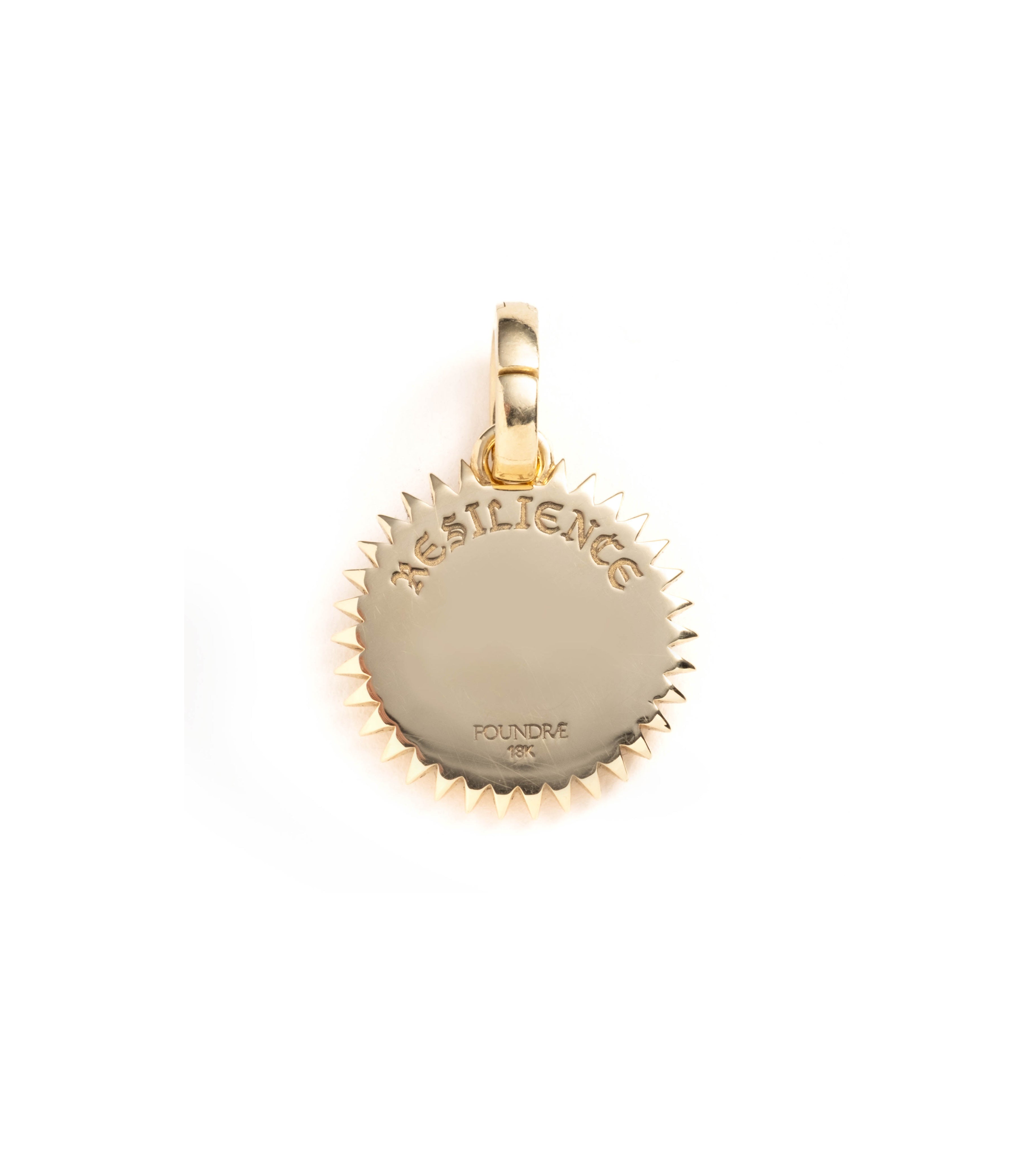 Resilience Petite Ceramic Medallion Pendant Necklace - 14K Yellow Gold with Annex Link Chain | Elegant Jewelry Gift for Women, Perfect for Date Nights & Special Occasions
