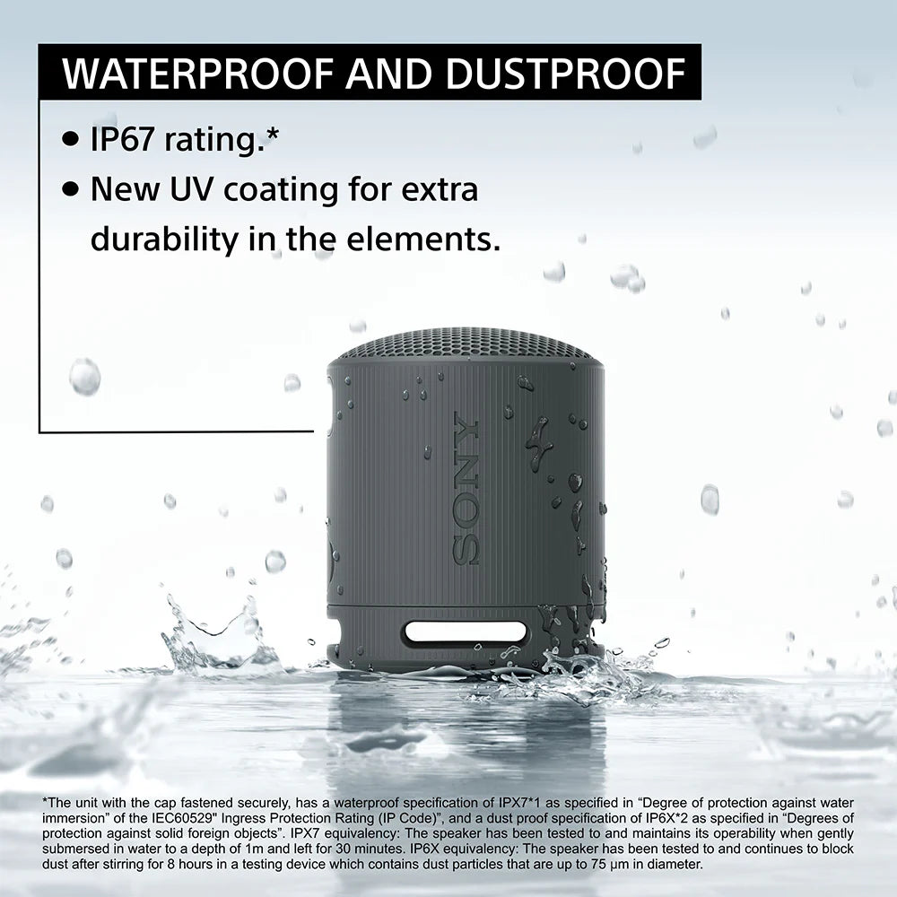 Sony SRS-XB100 Portable Wireless Bluetooth Speaker - Waterproof, Extra Bass, 16H Battery for Outdoor, Travel, Pool & Beach Parties