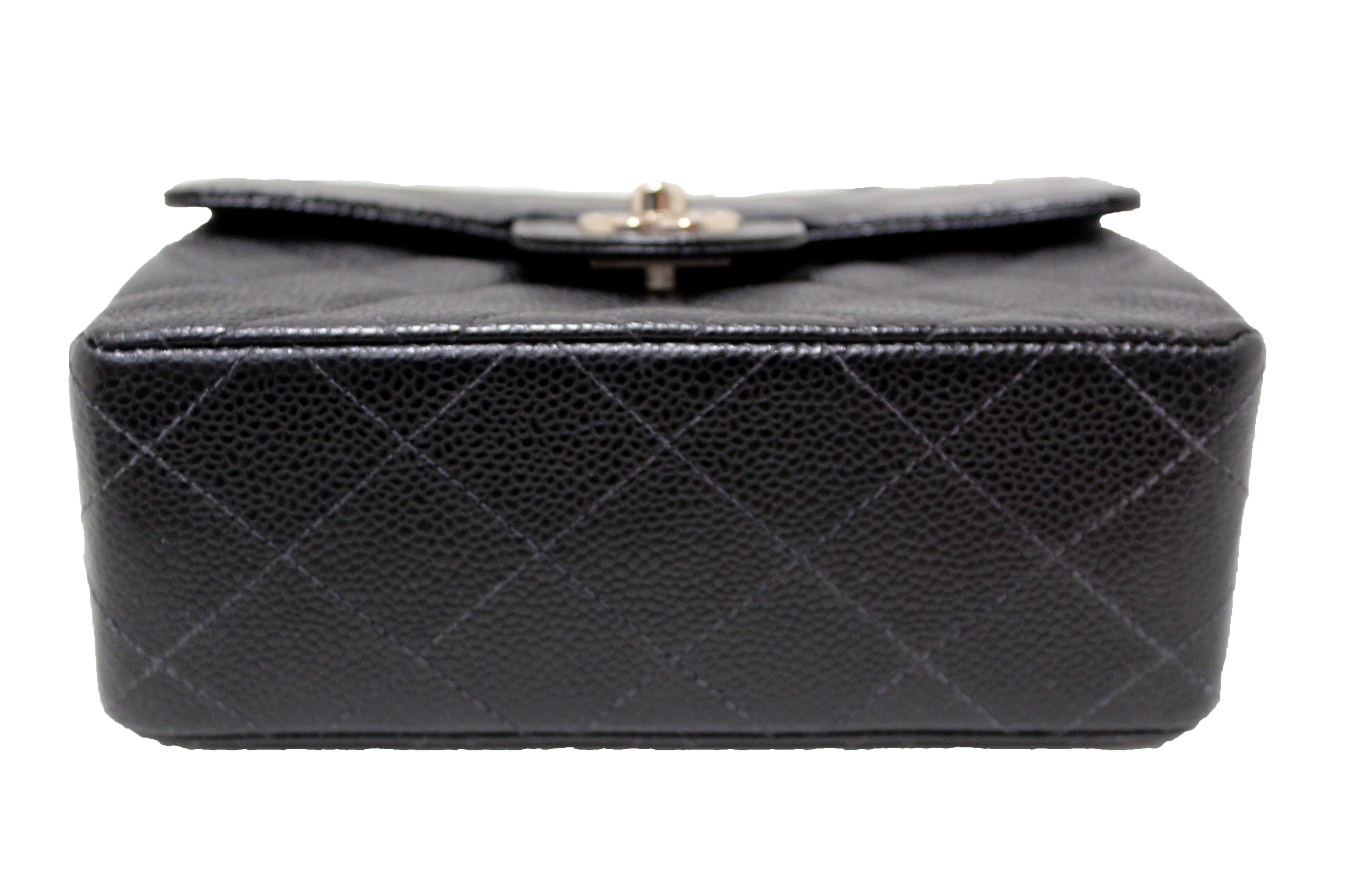 Authentic Chanel Black Quilted Caviar Leather Square Mini Classic Flap Bag - Luxury Designer Handbag for Women, Perfect for Evening Parties, Date Nights & Special Occasions