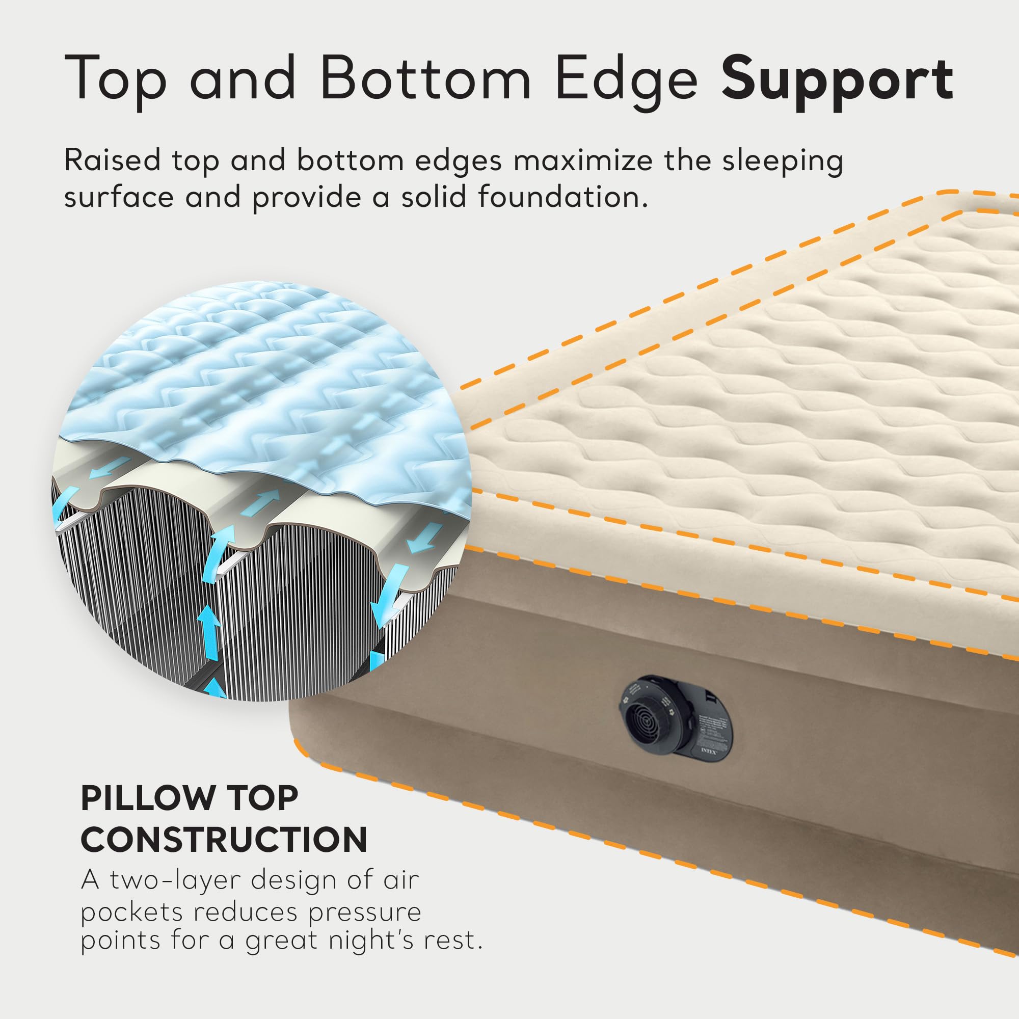 Intex Dura-Beam Deluxe Ultra Plush Queen Air Mattress - 18