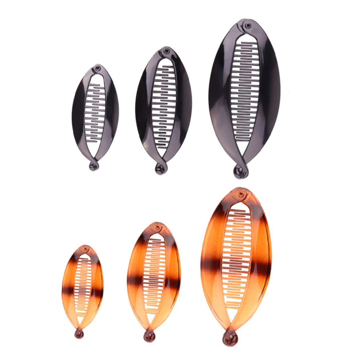 FOMIYES 6pcs Banana Hair Clips for Women & Girls - Cute Resin Fish Shape Hair Barrettes, Ponytail Holder Clips & Hair Combs - Perfect for School, Work, Parties & Everyday Hairstyles