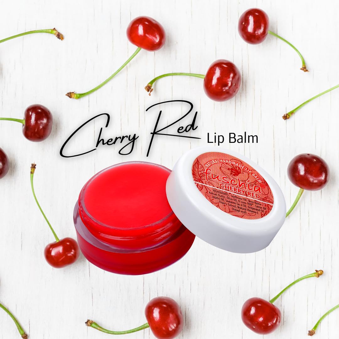 Fuchsia Cherry Red Tinted Lip Balm - Hydrating Lip Mask for Dry, Flaky Lips | Natural Glow & Plump Lips | Moisturizing Lip Care for Day & Night Use | Perfect for Work, Date, and Everyday Wear