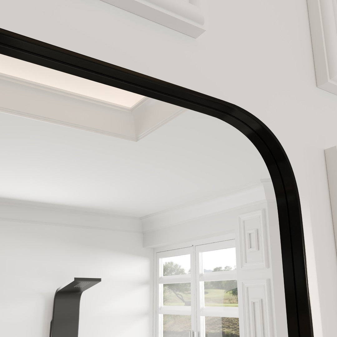 Eviva Harmony 36 x 48 Inch Rectangular Black Metal Framed Wall Mirror - Perfect for Living Room, Bedroom, or Entryway Decor