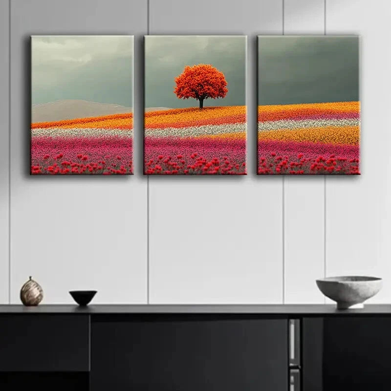 3-Piece Large Field of Roses Wall Art Set - Framed Canvas Decor 40x60cm | High Quality Print | 100% Australian Made | Ready to Hang | Perfect for Living Room, Bedroom & Office Decor